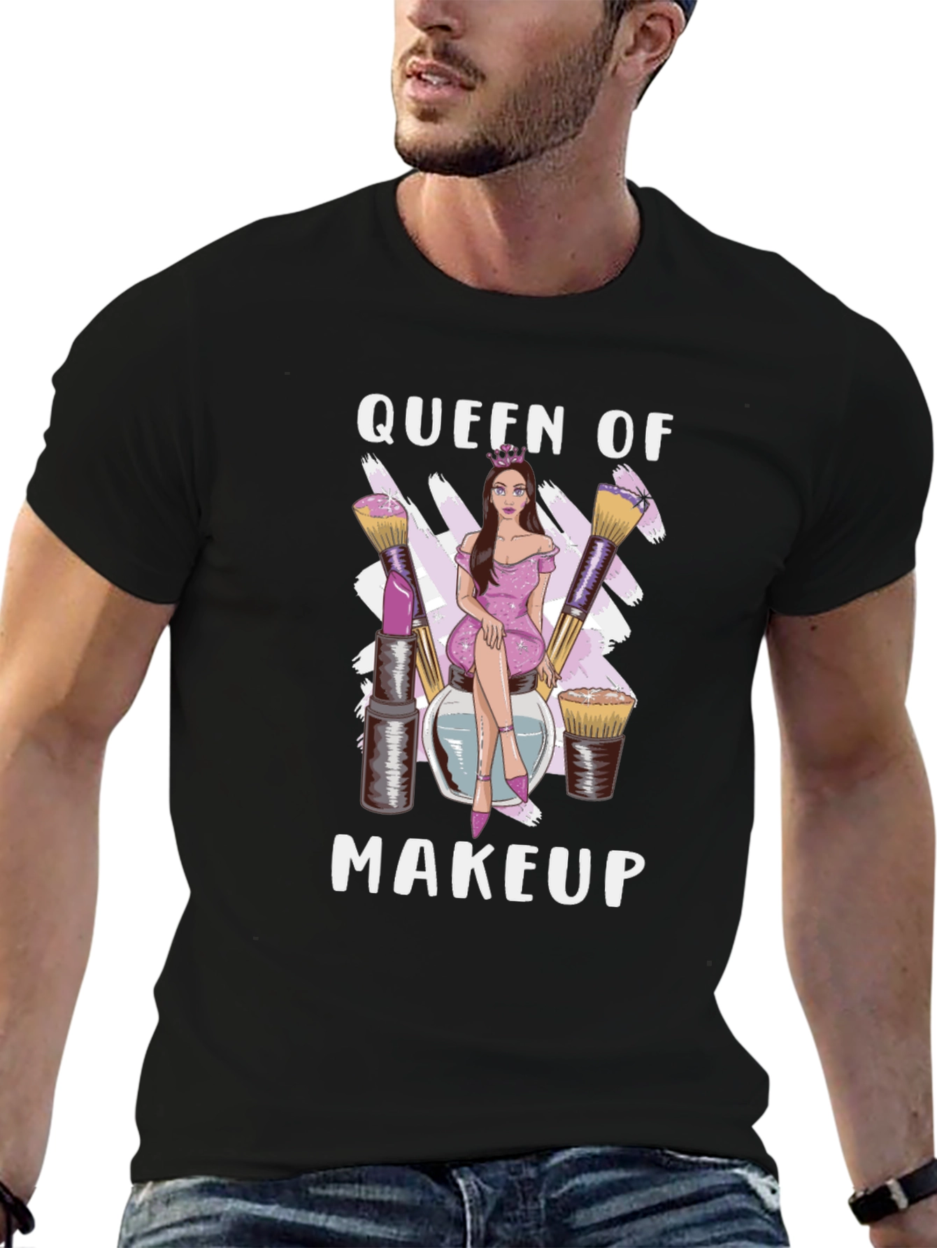 Black Queen of Makeup T-Shirt view 6
