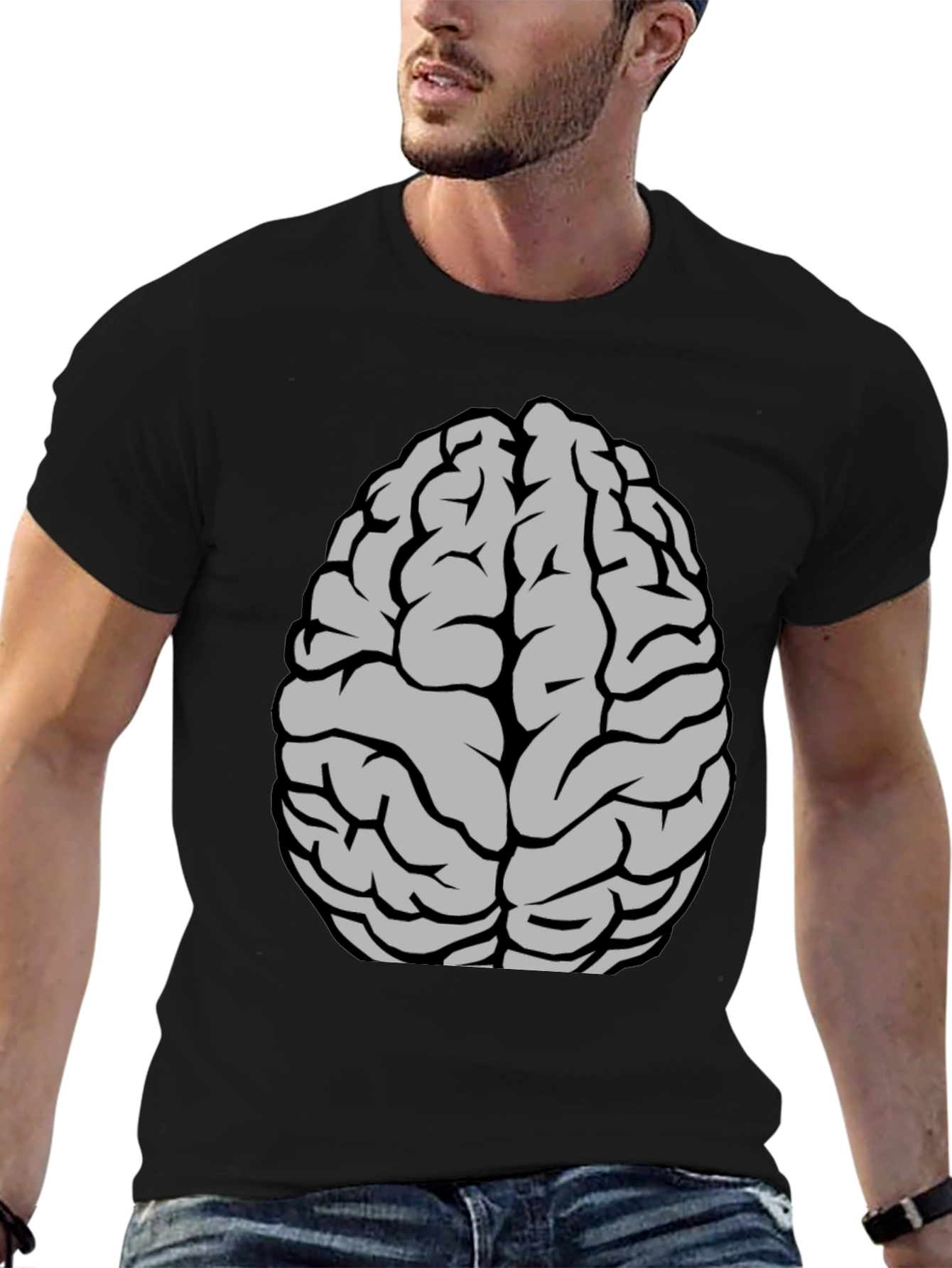 Black Brain Graphic T-Shirt - Clever & Comfy Tee view 6