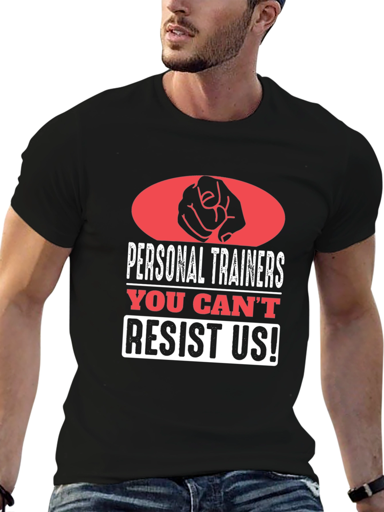 Black Personal Trainers Graphic Tee - You Can't Resist Us! view 6
