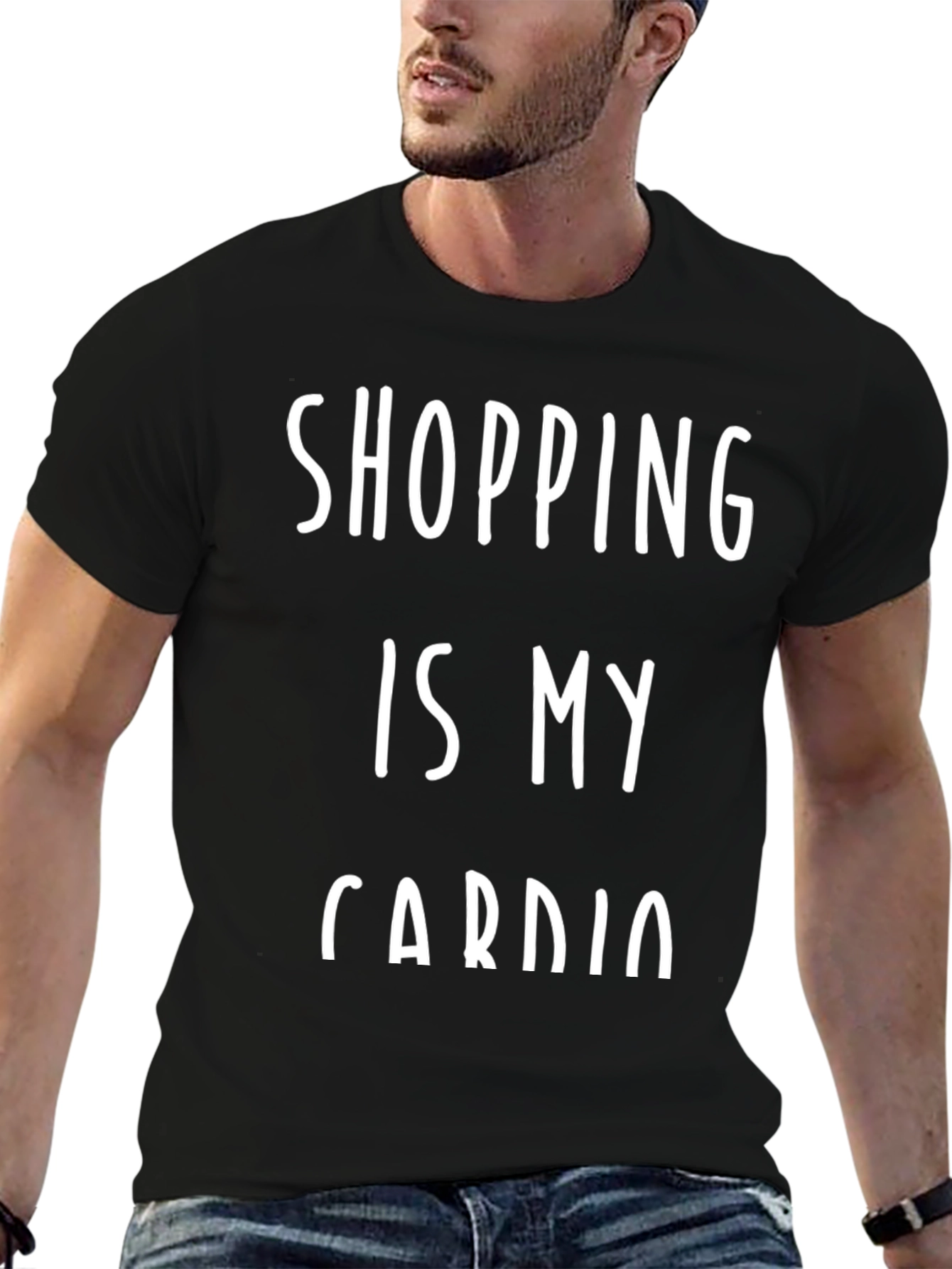Black Shopping Is My Cardio Graphic Tee view 6
