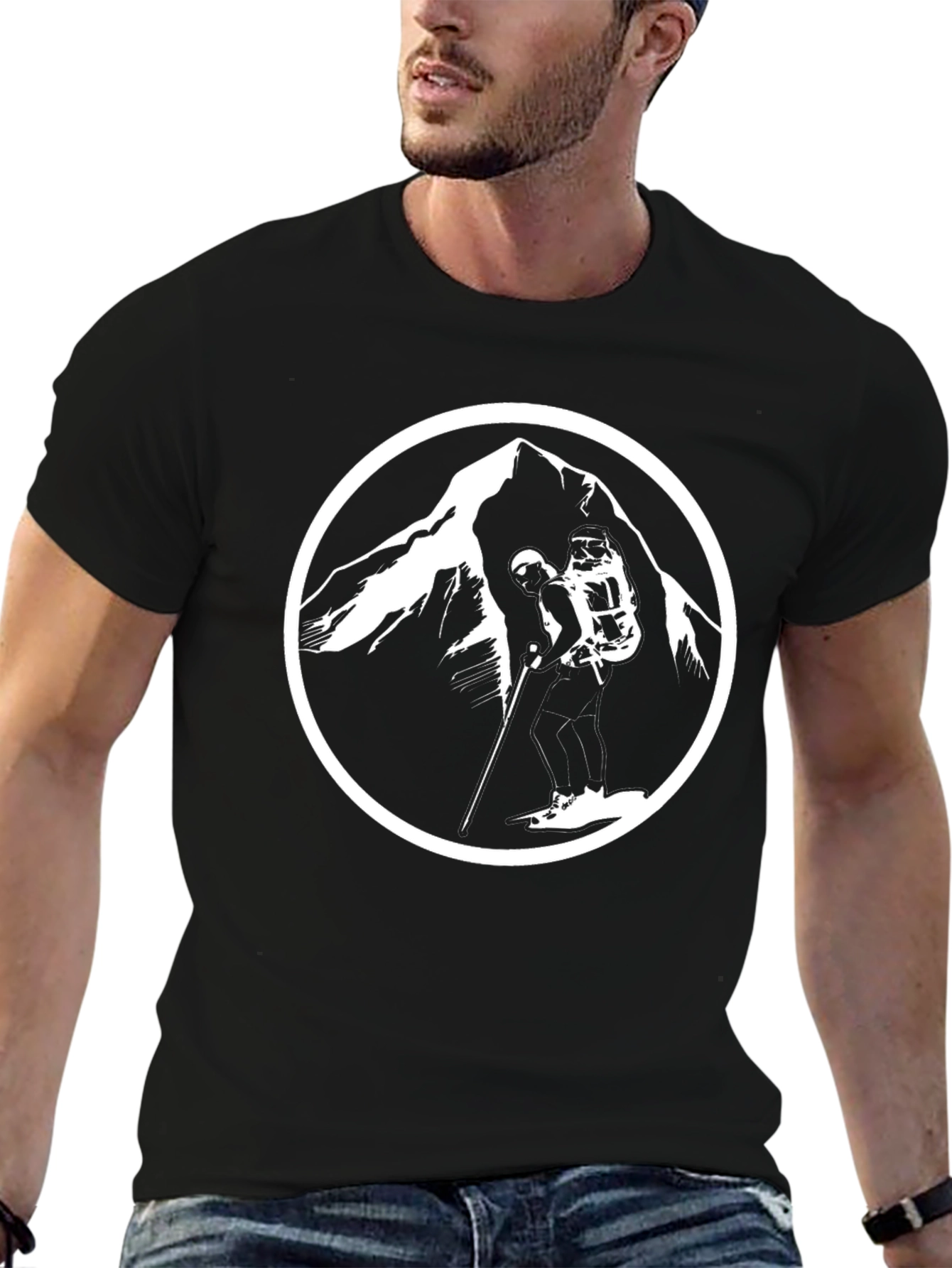Black Mountain Hiker Graphic Tee - Black Crew Neck view 6