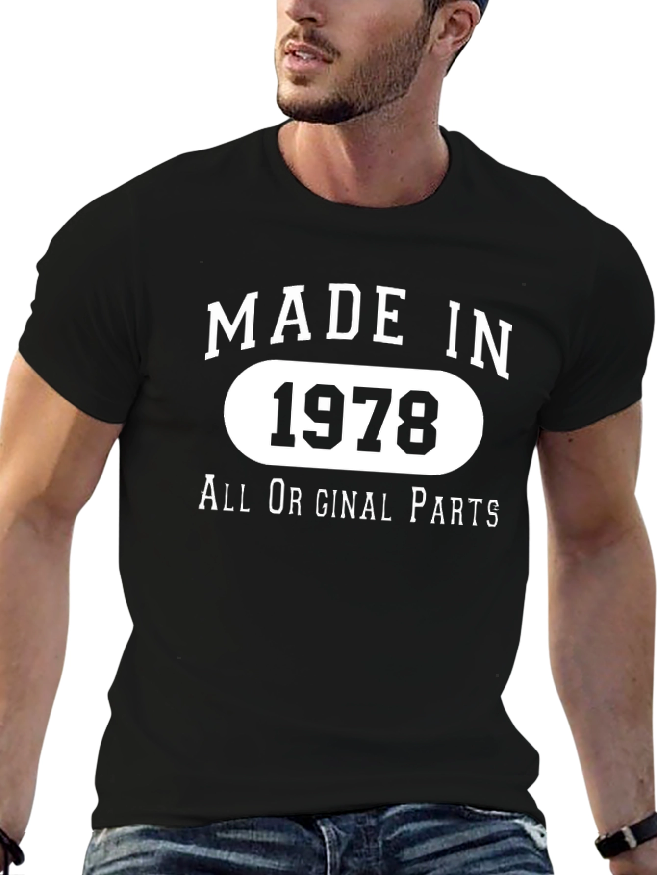 Black Made in 1978 All Original Parts T-Shirt view 6