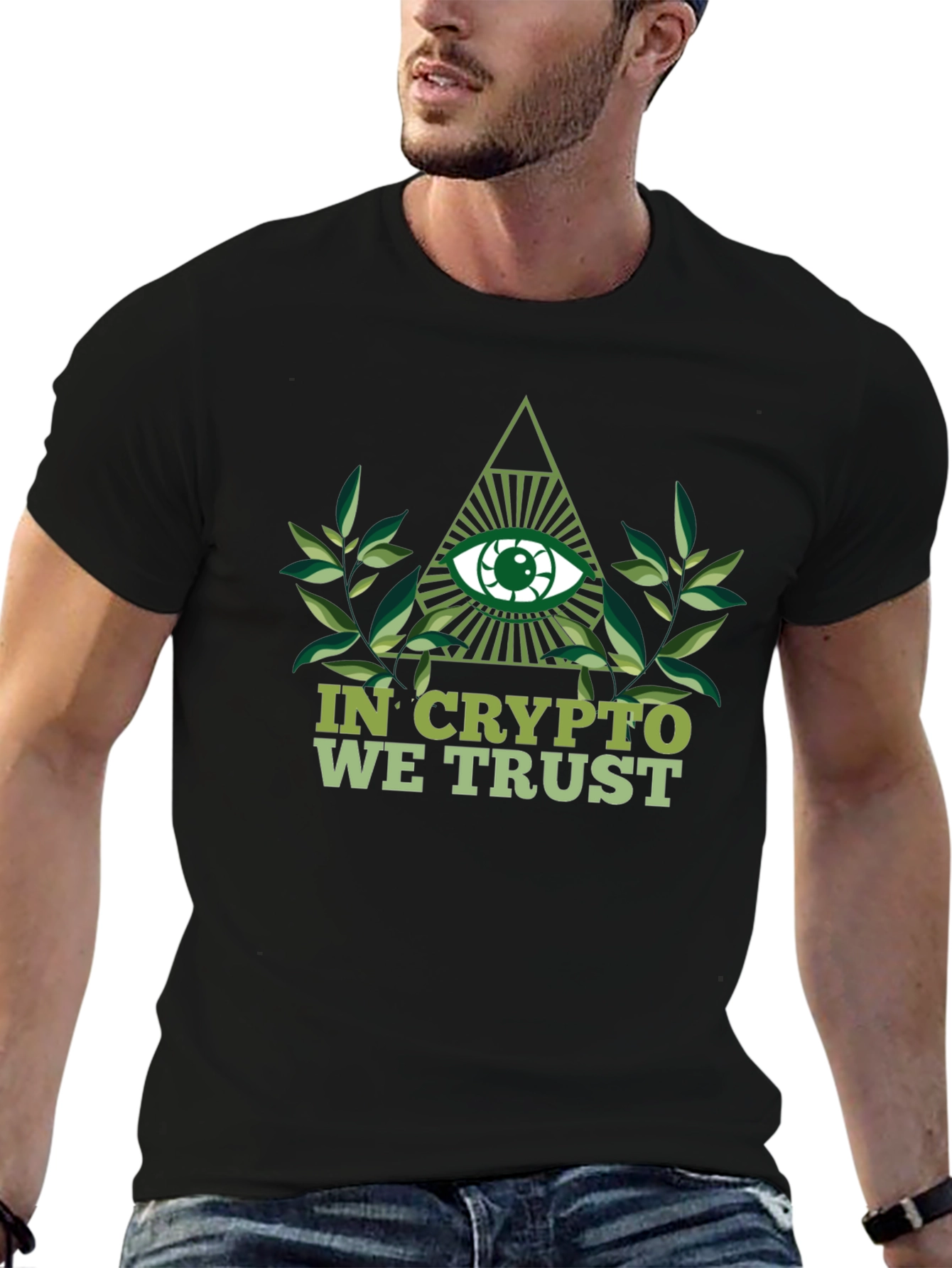 Black Crypto Trust T-Shirt - Illuminati Eye Design view 6