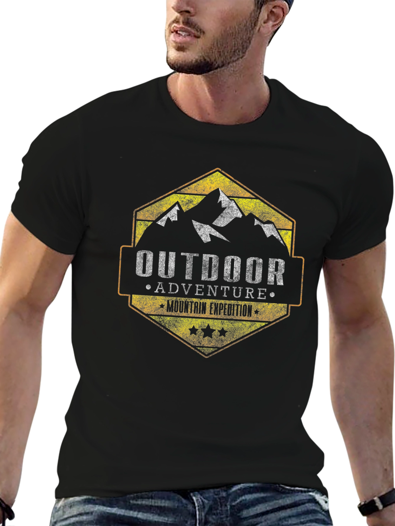 Black Outdoor Adventure Graphic T-Shirt view 6
