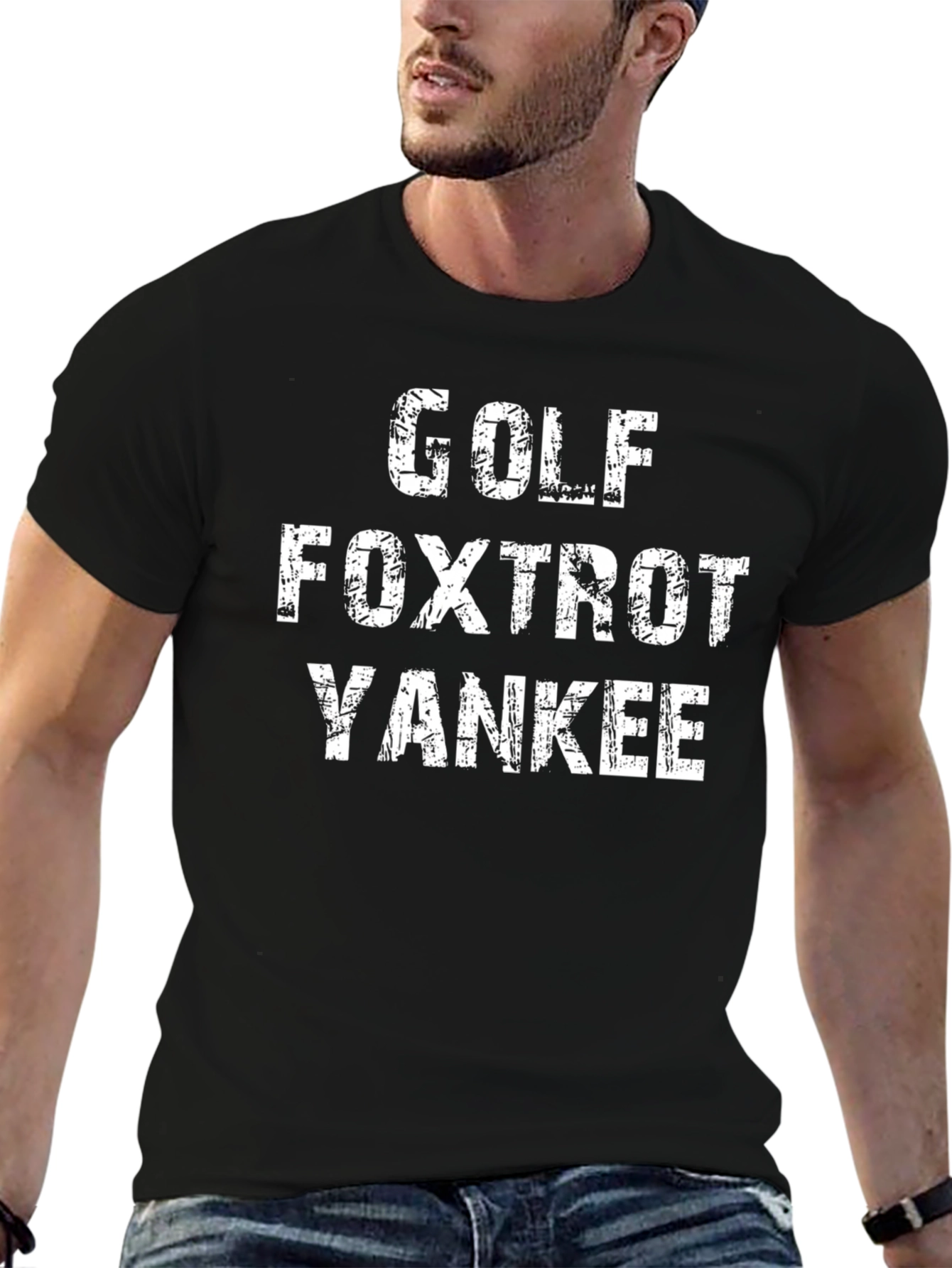 Black Golf Foxtrot Yankee Graphic Tee view 6