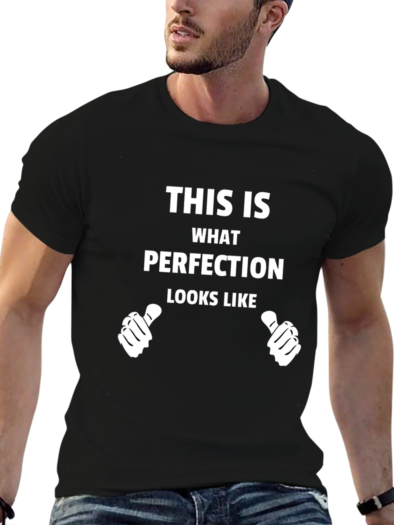 Black Perfection Graphic Tee - Novelty T-Shirt view 6