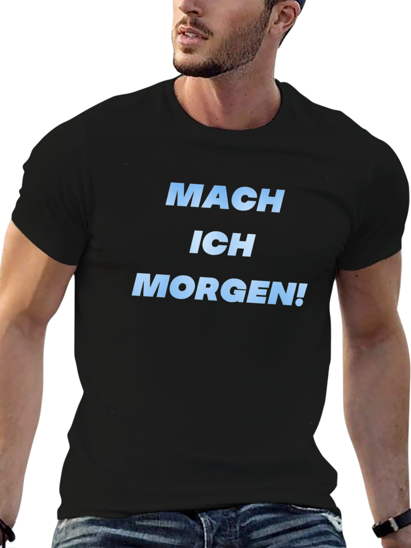 Black Mach Ich Morgen! Black Graphic T-Shirt view 6