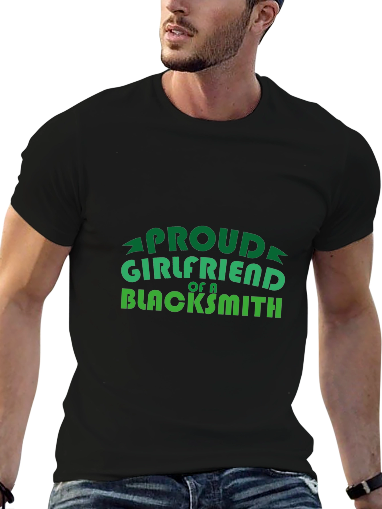 Black Proud Girlfriend of a Blacksmith T-Shirt view 6