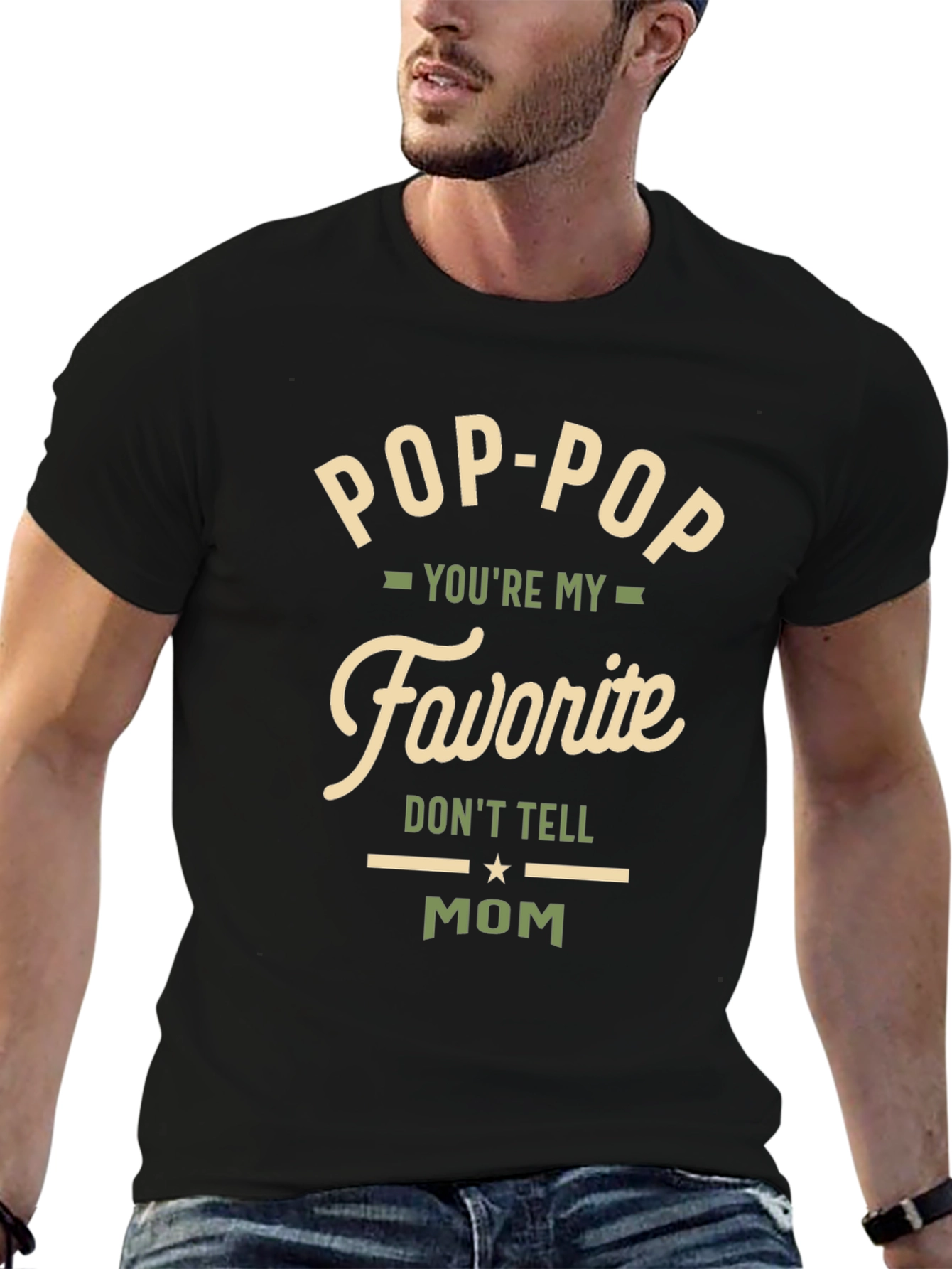 Black Pop-Pop You're My Favorite T-Shirt view 6