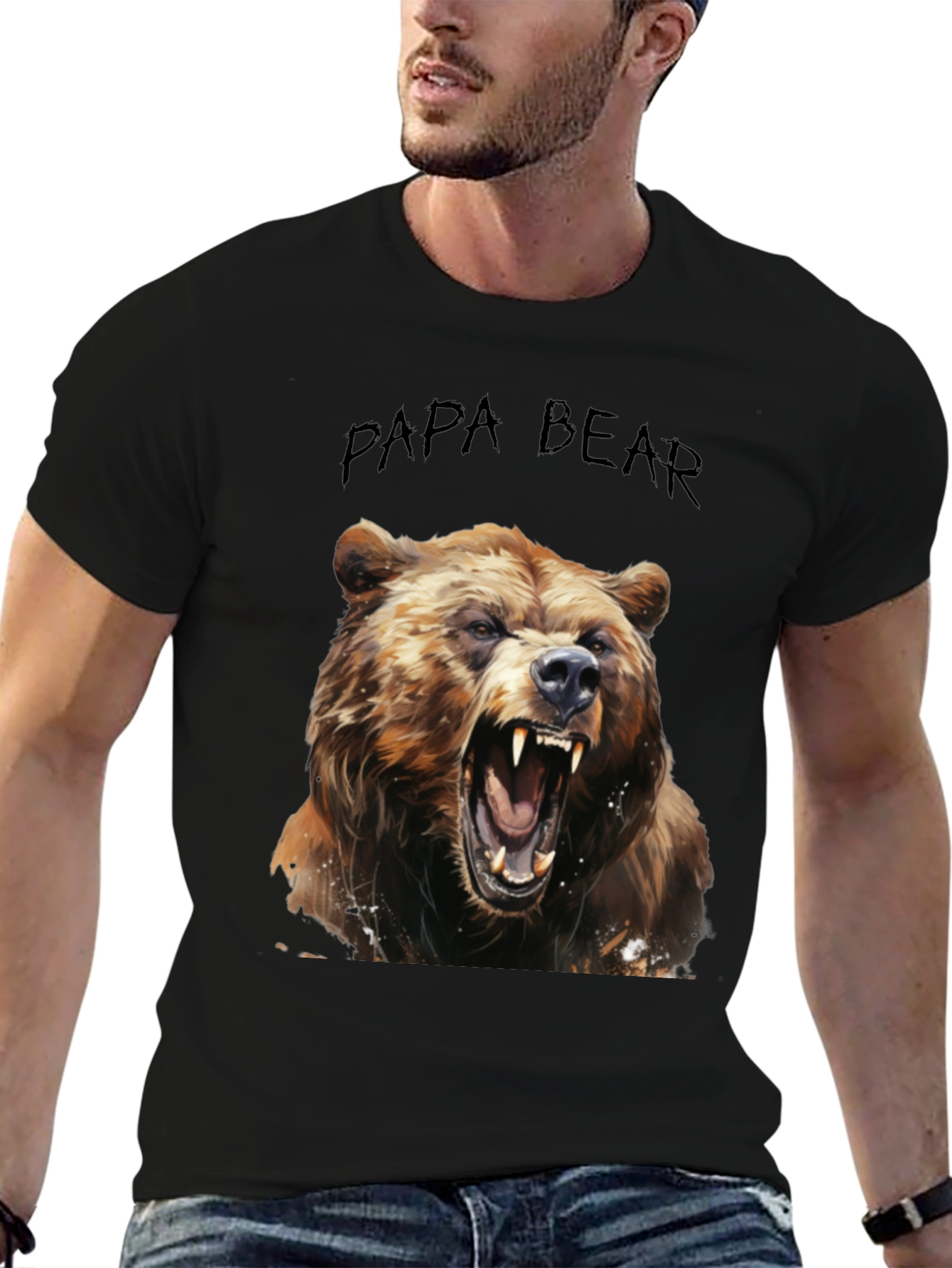 Black Papa Bear Graphic T-Shirt view 6