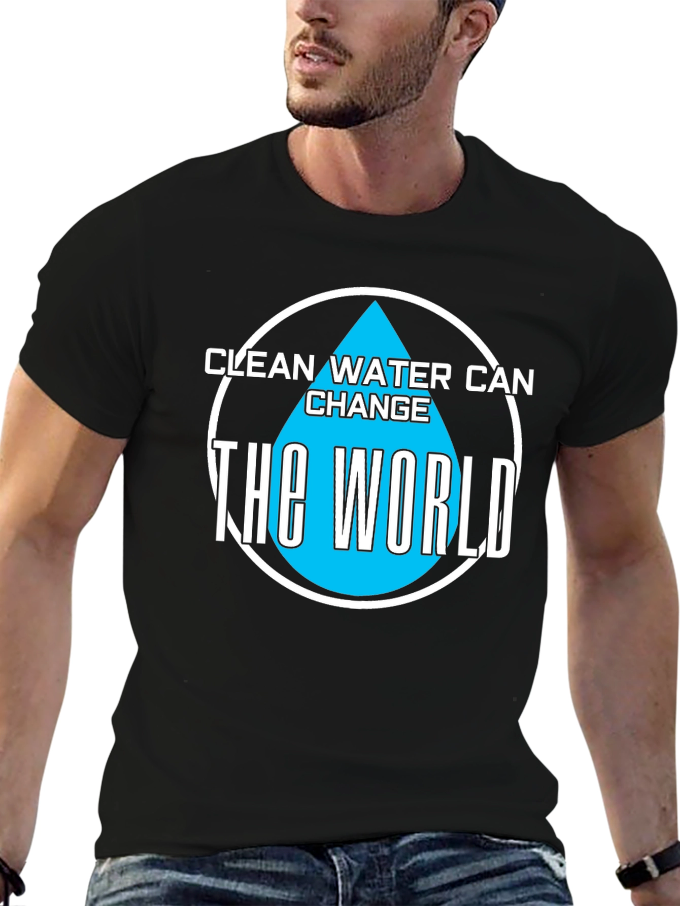 Black Clean Water Can Change the World T-Shirt view 6
