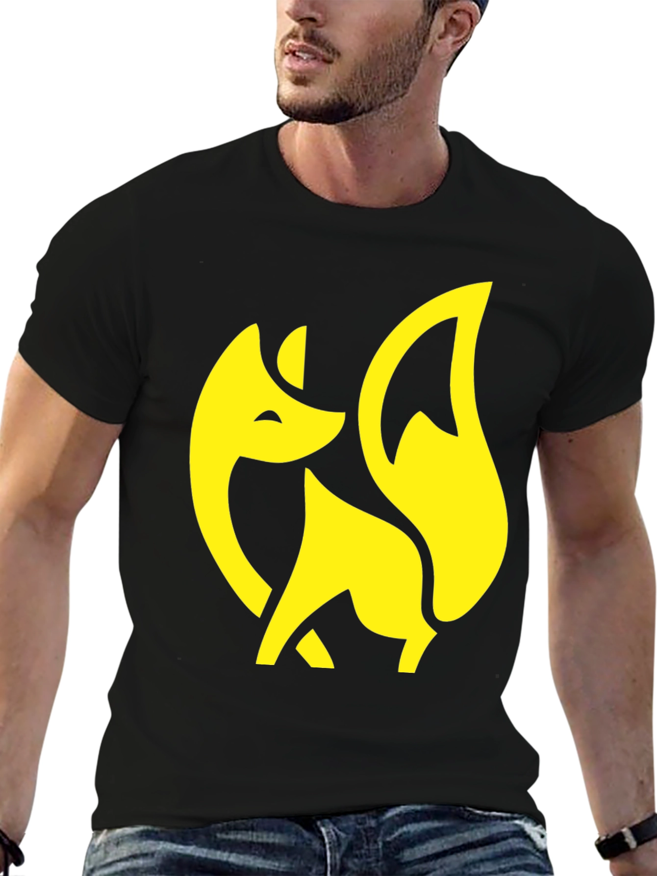 Black Fox Graphic Tee - Stylish Black T-Shirt view 6