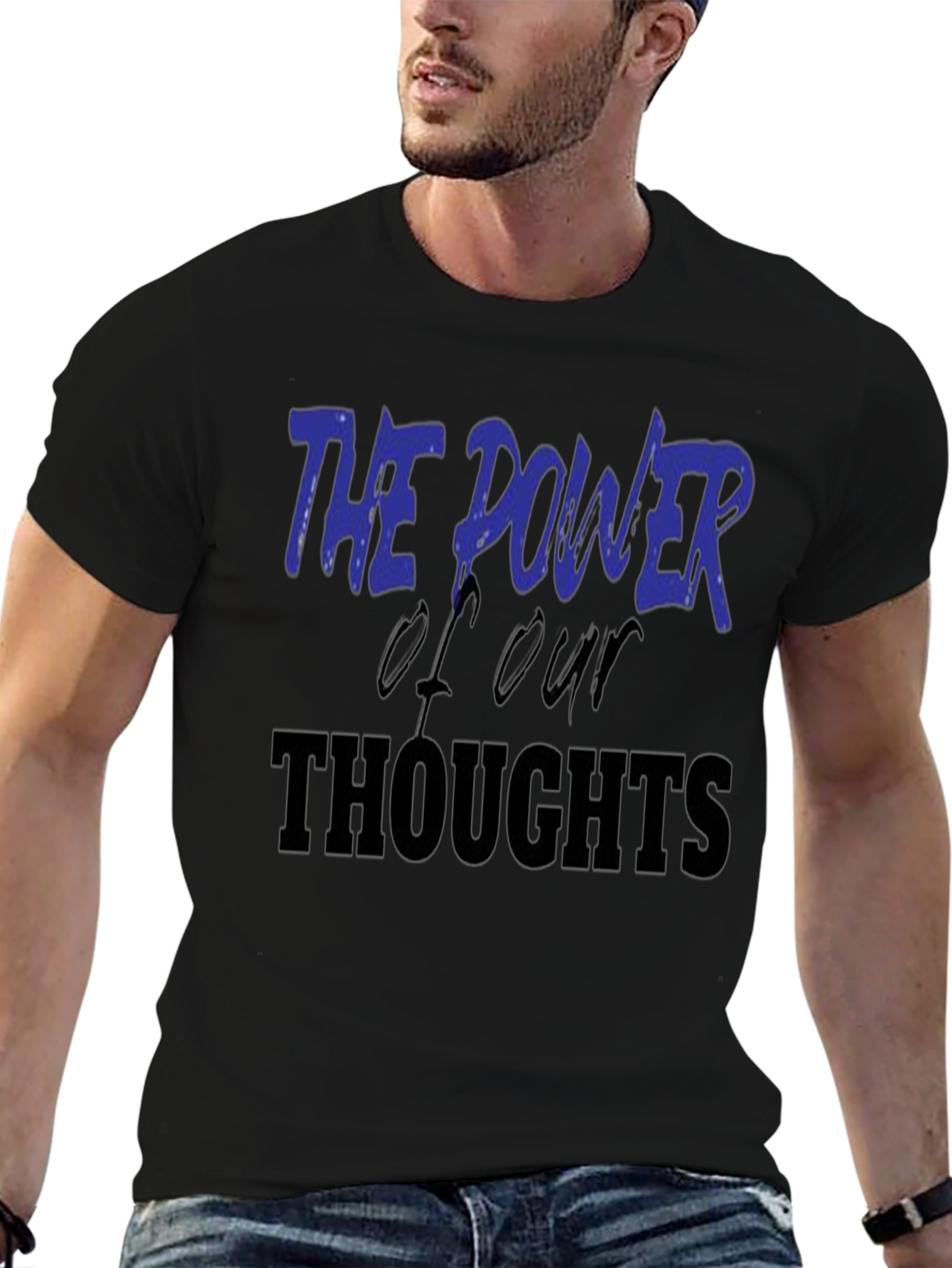 Black Power of Thoughts Graphic Tee - Inspiring Message view 6