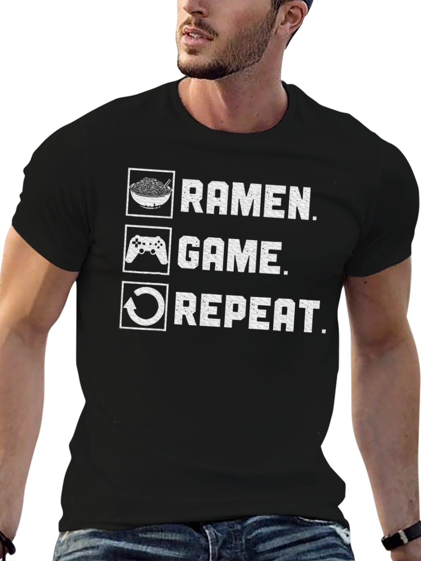 Ramen Game Repeat T-Shirt - Gamer Tee - 6
