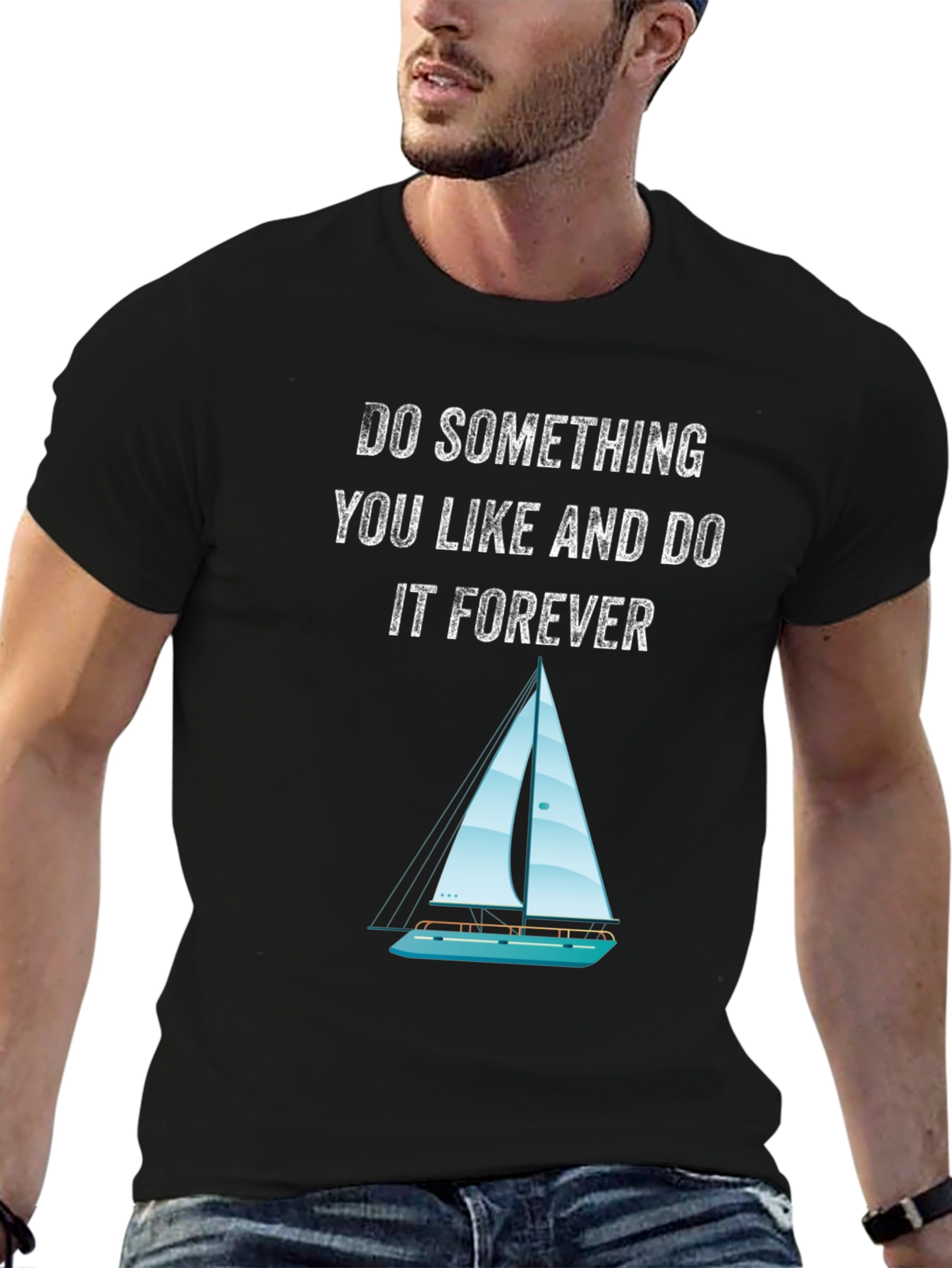 Black Inspirational Sailing T-Shirt - Do What You Love view 6