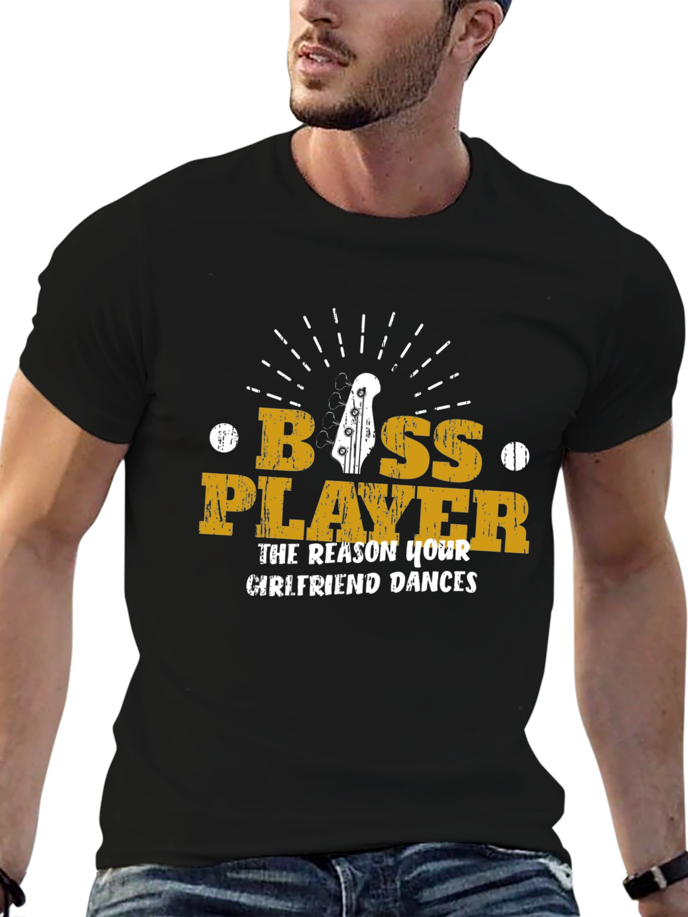 Black Bass Player T-Shirt - The Reason Your Girlfriend Dances! view 6