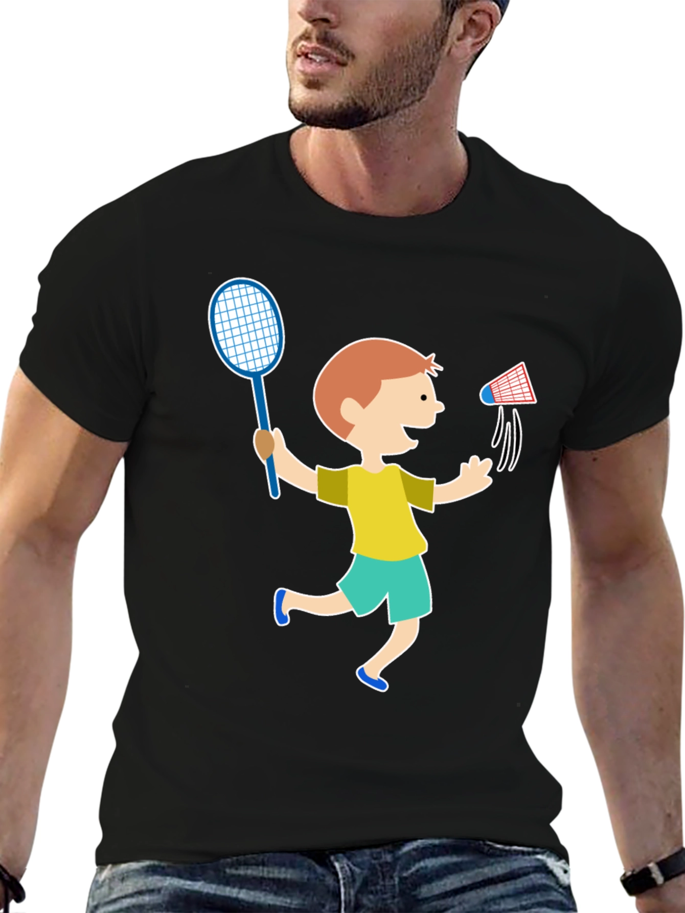 Black Boy's Badminton T-Shirt view 6