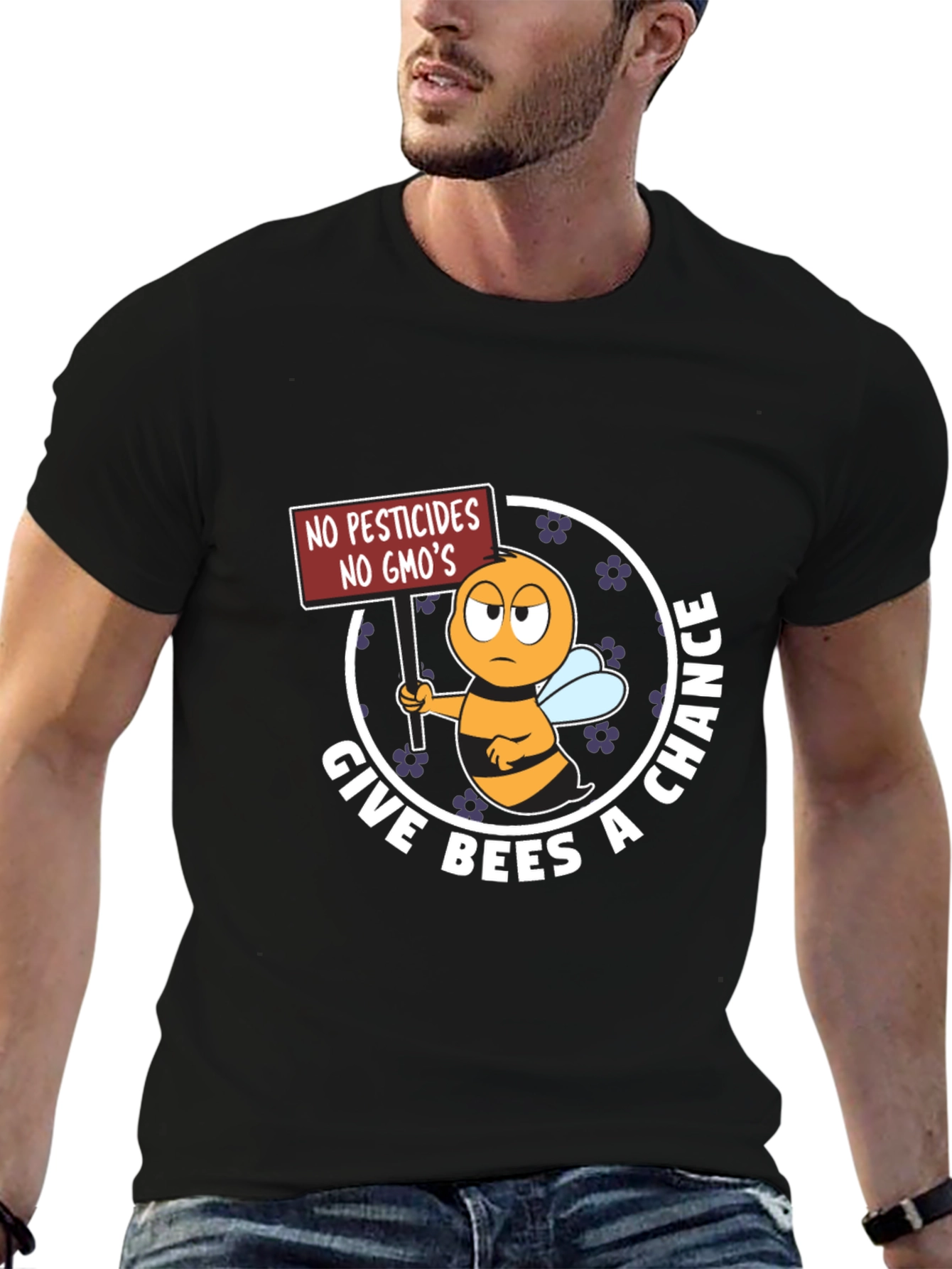 Give Bees A Chance T-Shirt, No GMO's - 6