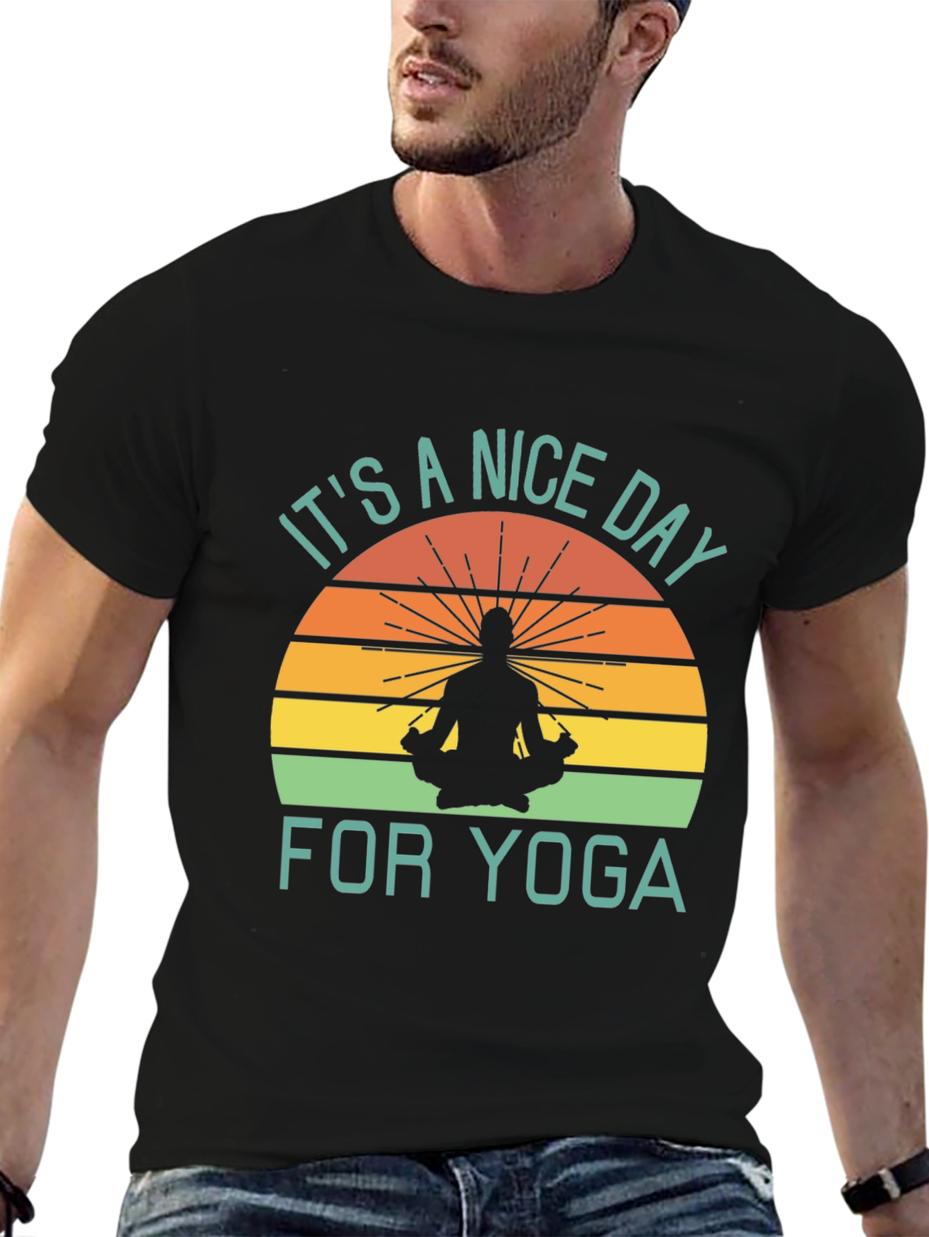 Black Yoga Day T-Shirt view 6