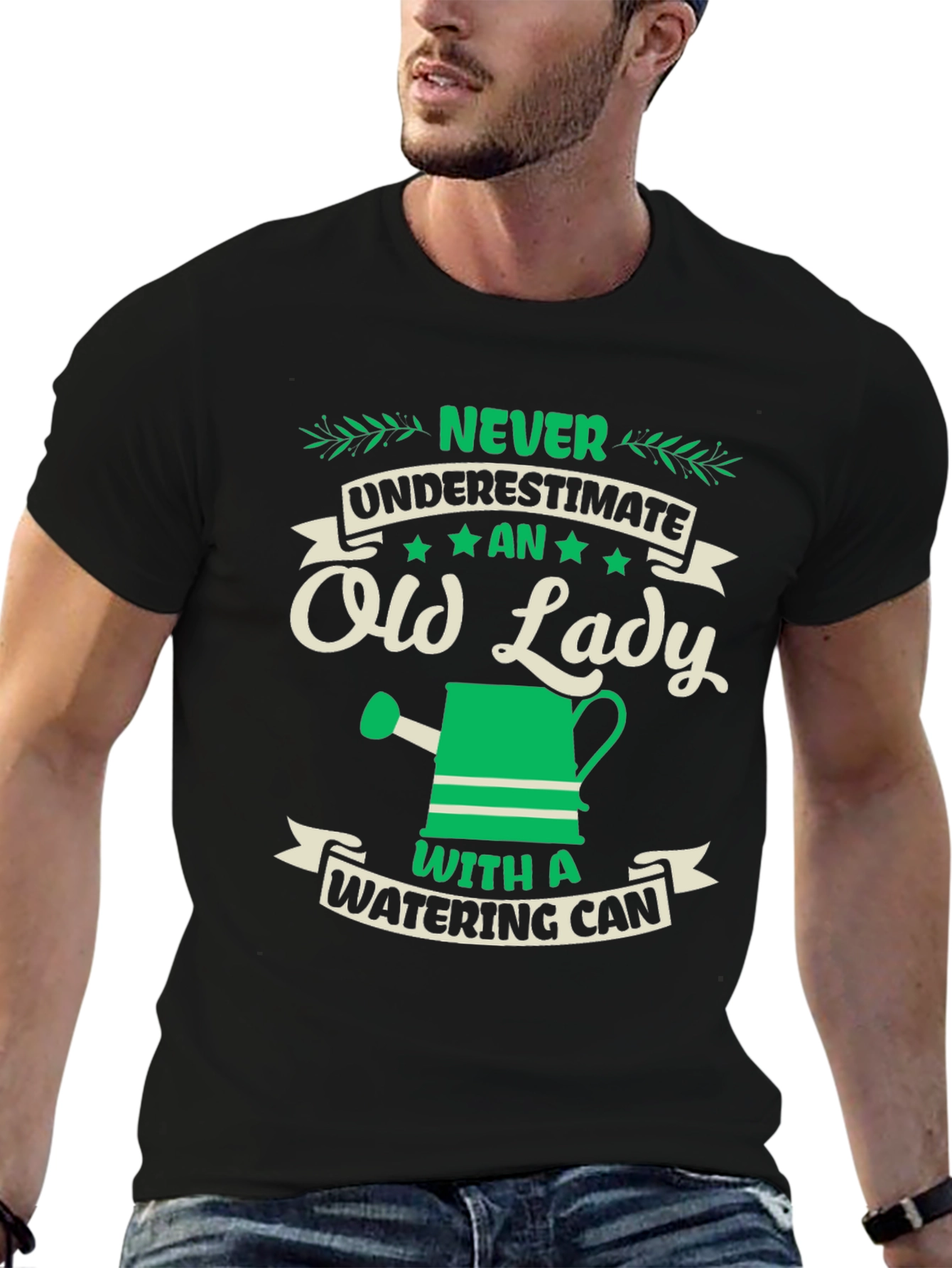 Black Never Underestimate Old Lady T-Shirt view 6