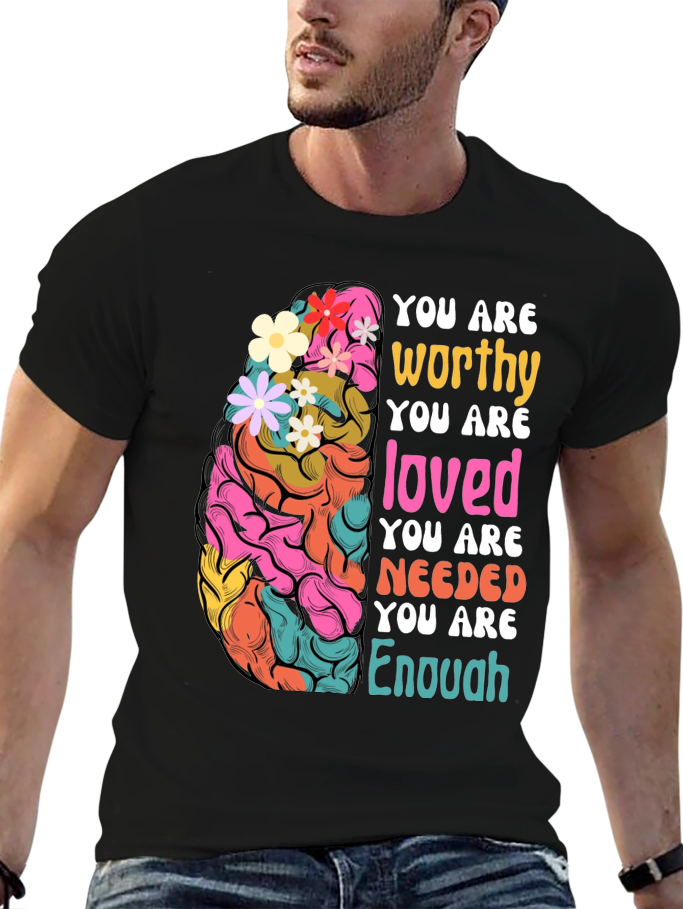 Black You Are Enough Graphic Tee view 6