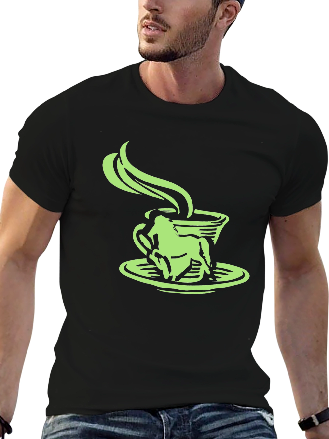 Black Frog in a Coffee Cup Graphic Tee view 6