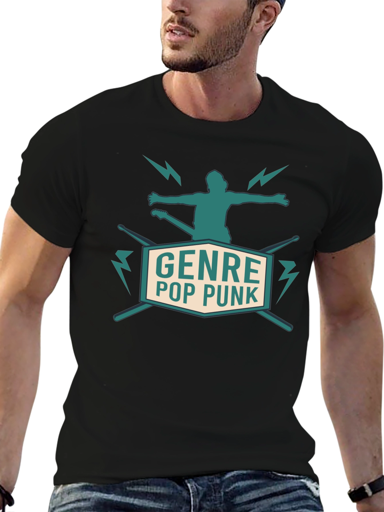 Black Genre Pop Punk Graphic Tee view 6
