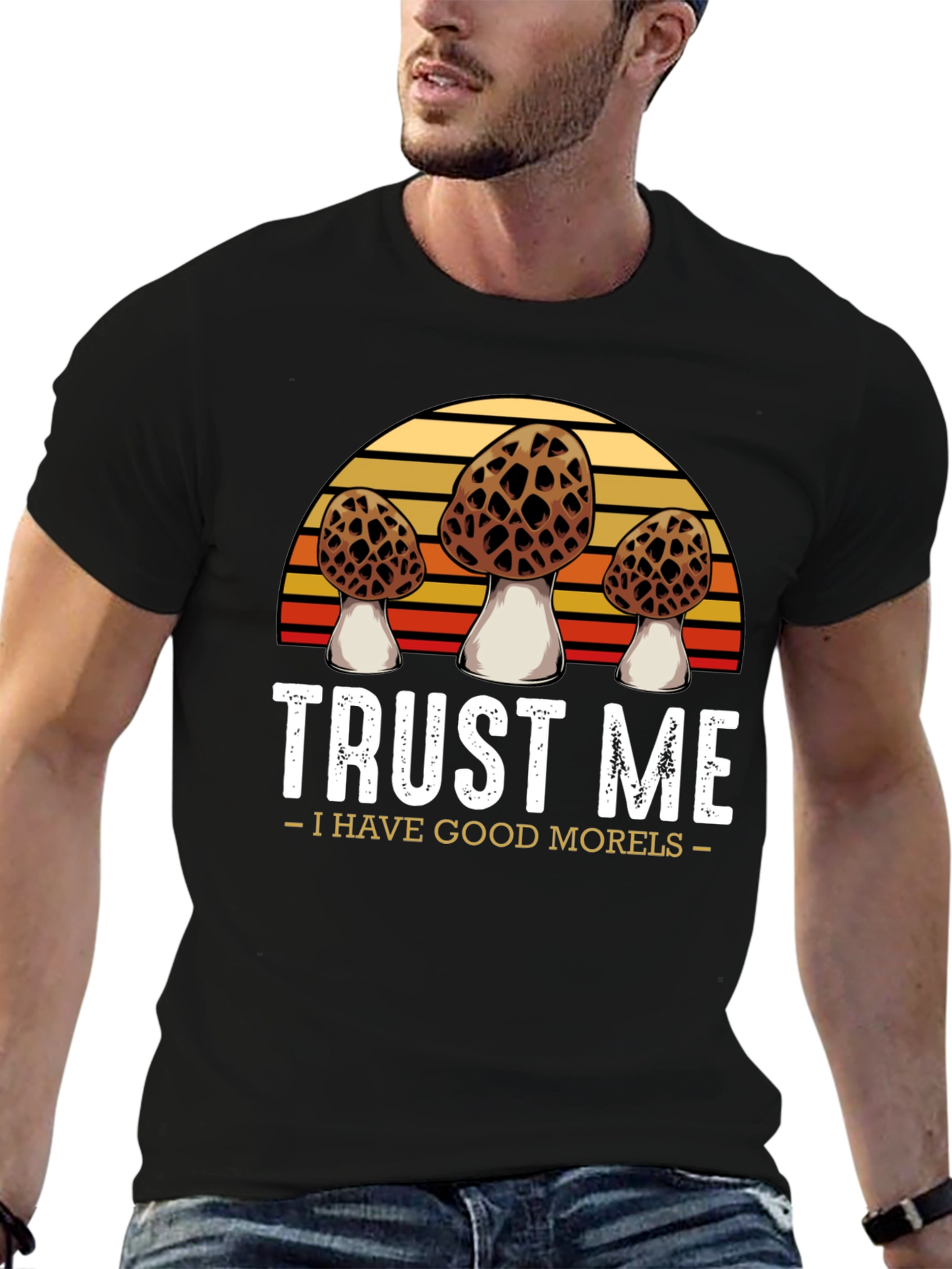 Black Trust Me I Have Good Morels T-Shirt view 6