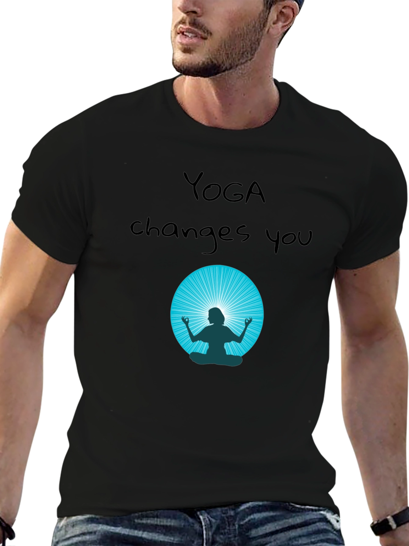 Black Yoga Changes You Graphic T-Shirt view 6