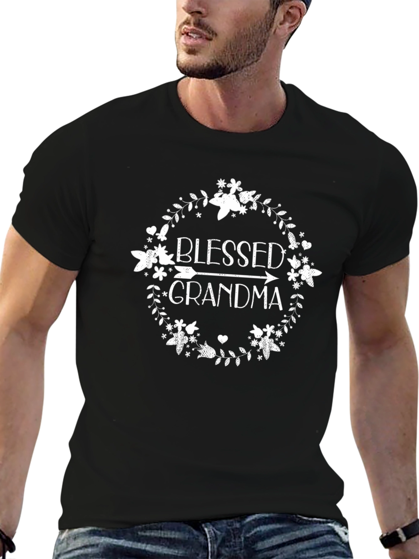 Black Blessed Grandma Graphic Tee - Black view 6