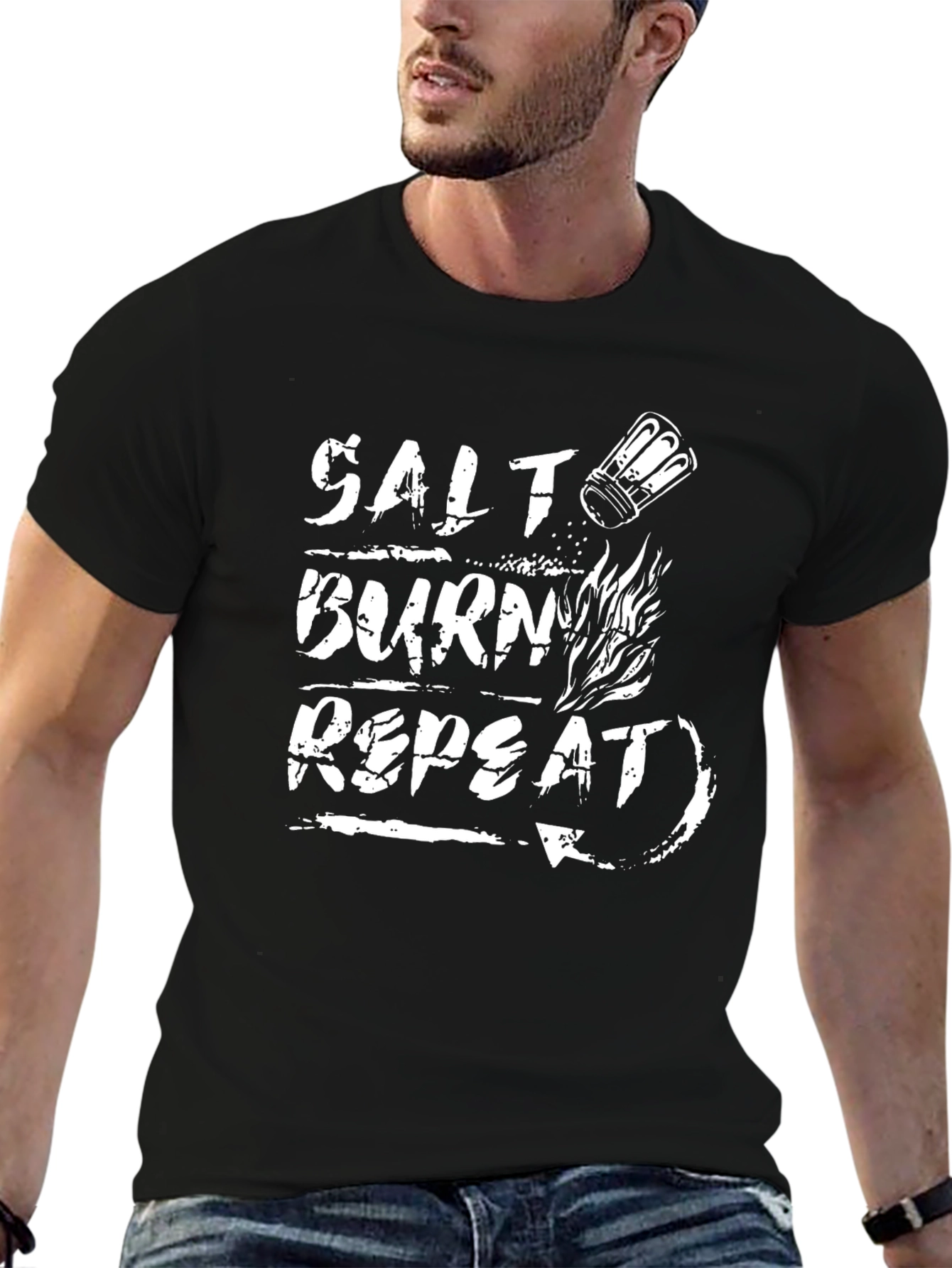 Black Salt Burn Repeat T-Shirt view 6