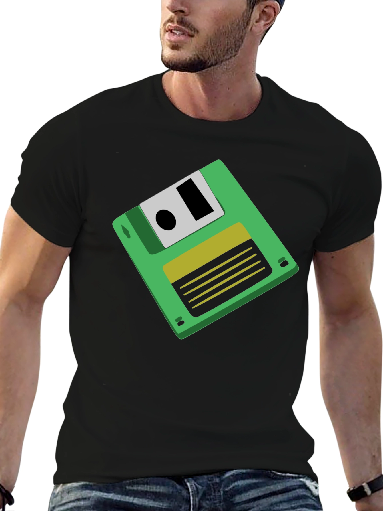 Retro Floppy Disk Graphic Tee - Black Unisex T-Shirt - 6