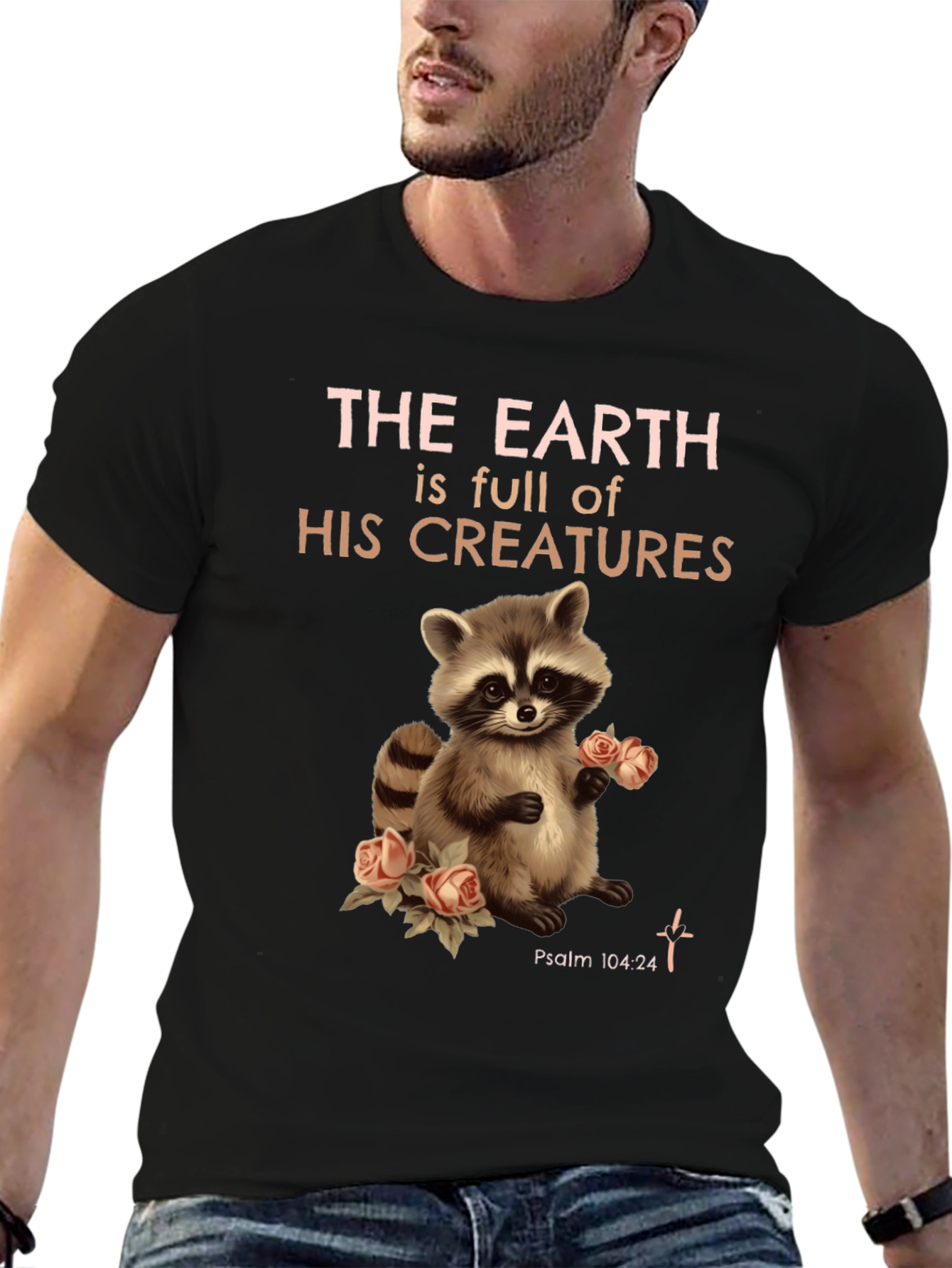 Black Earth's Creatures Raccoon Graphic Tee view 6