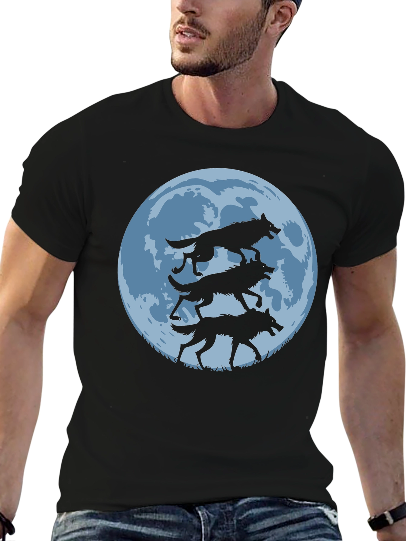 Wolf Moon Graphic Tee - Black - 6