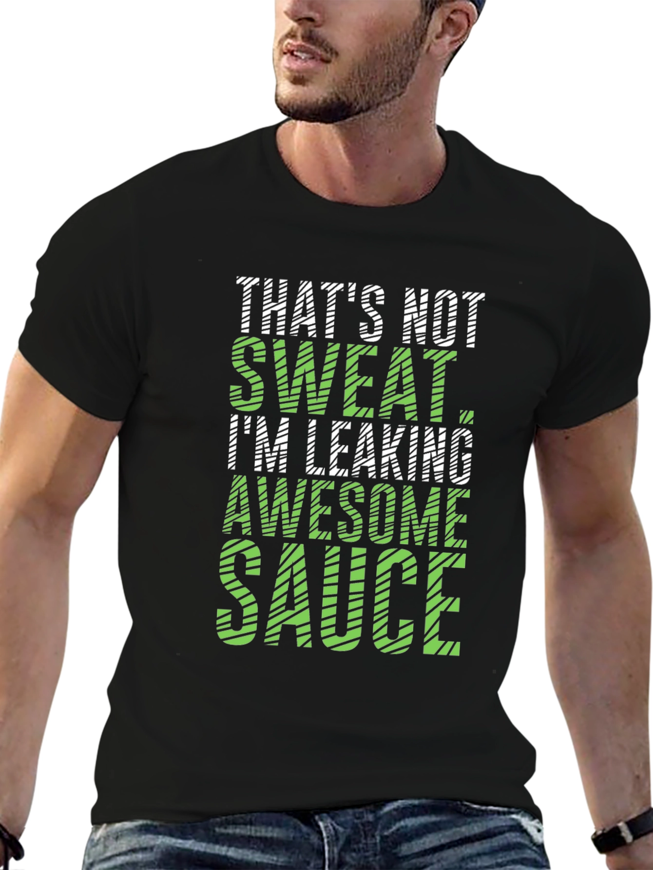 Black Awesome Sauce Tee - Funny Graphic T-Shirt view 6