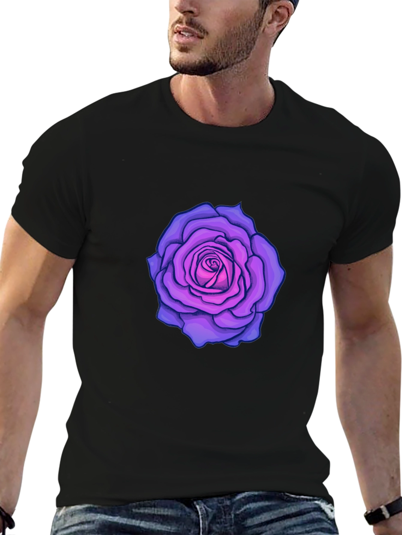 Black Rose Graphic Black T-Shirt view 6
