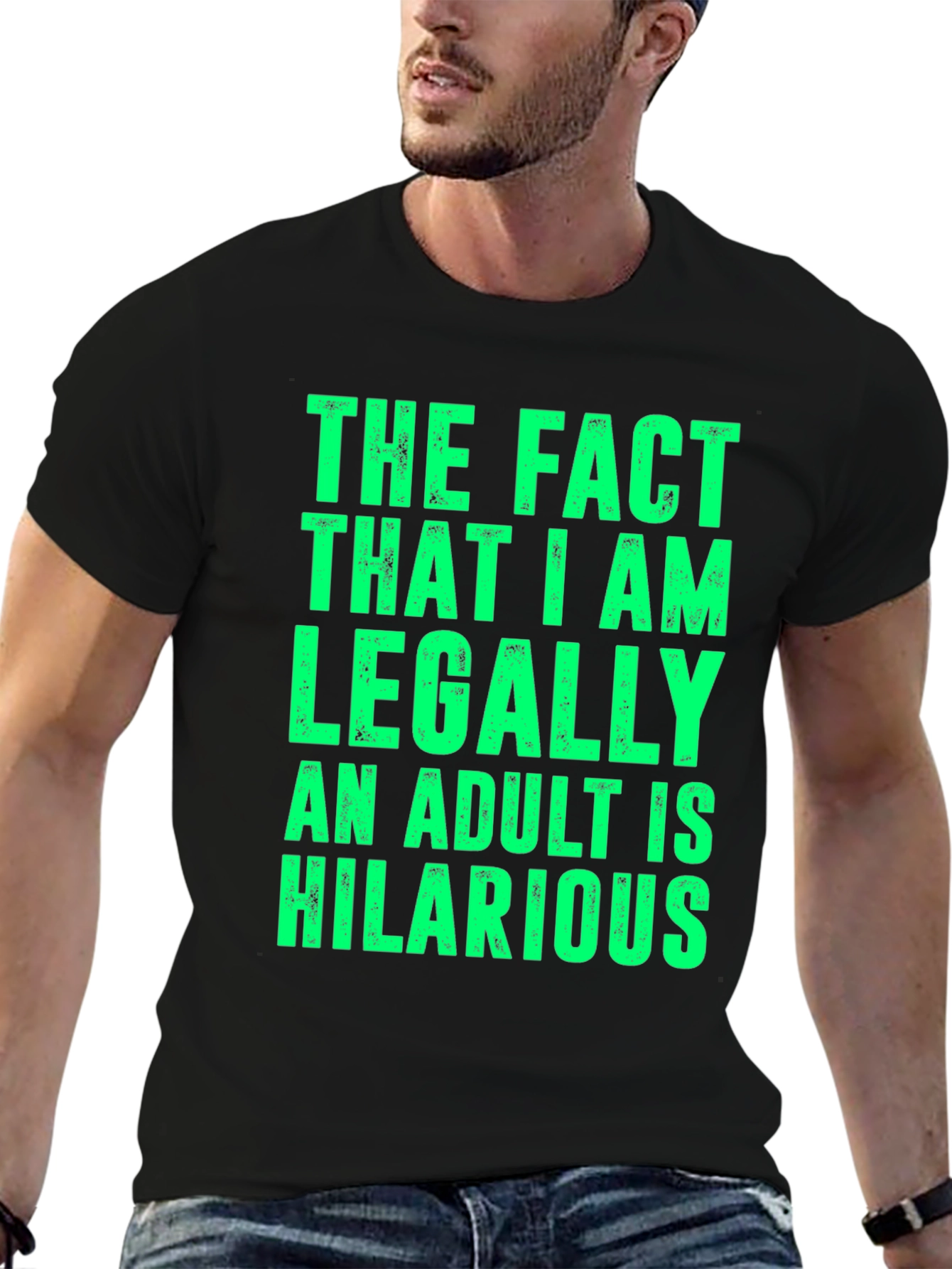 Black Hilarious Adult Humor T-Shirt - Legally Adult view 6