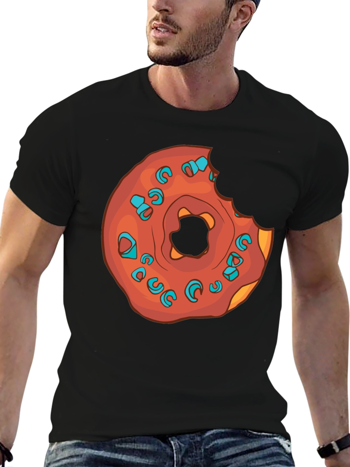 Black Donut Graphic Black T-Shirt - Sweet Style! view 6