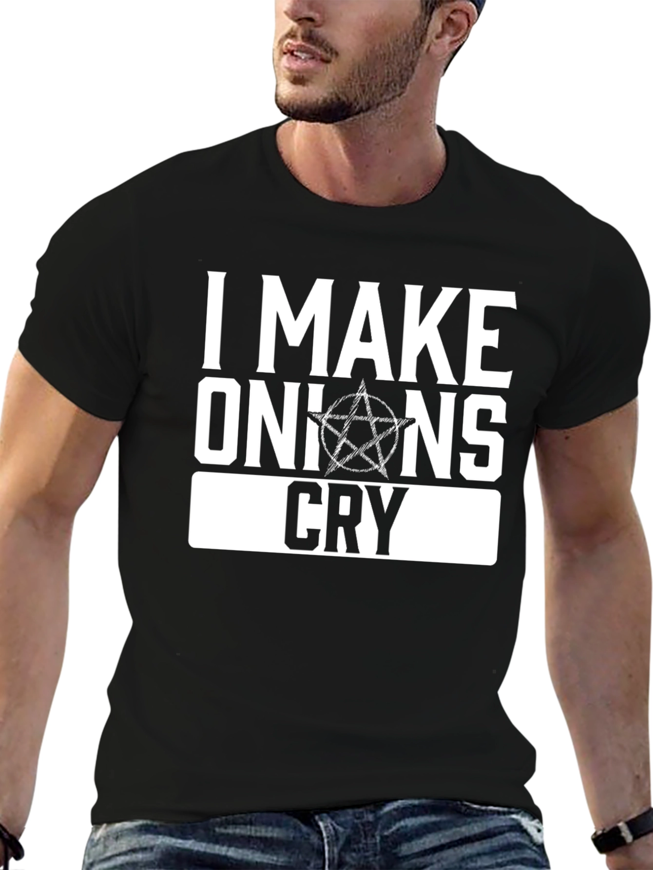 Black I Make Onions Cry Graphic Tee - Black view 6