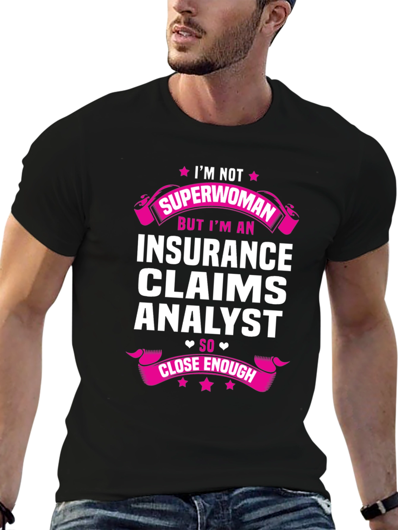 Black Insurance Claims Analyst T-Shirt view 6