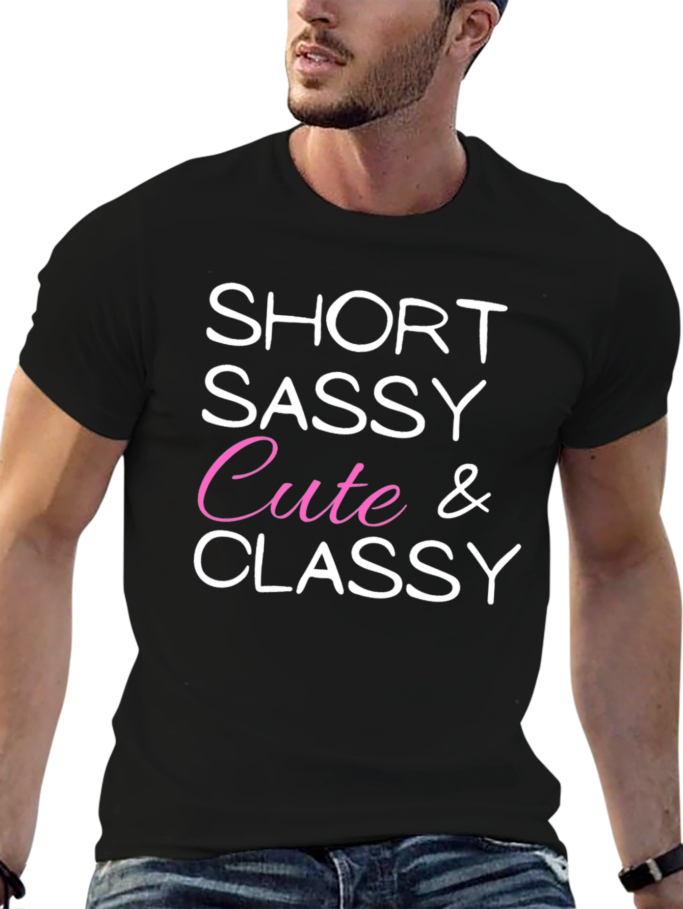 Black Short Sassy Cute & Classy Graphic Tee view 6