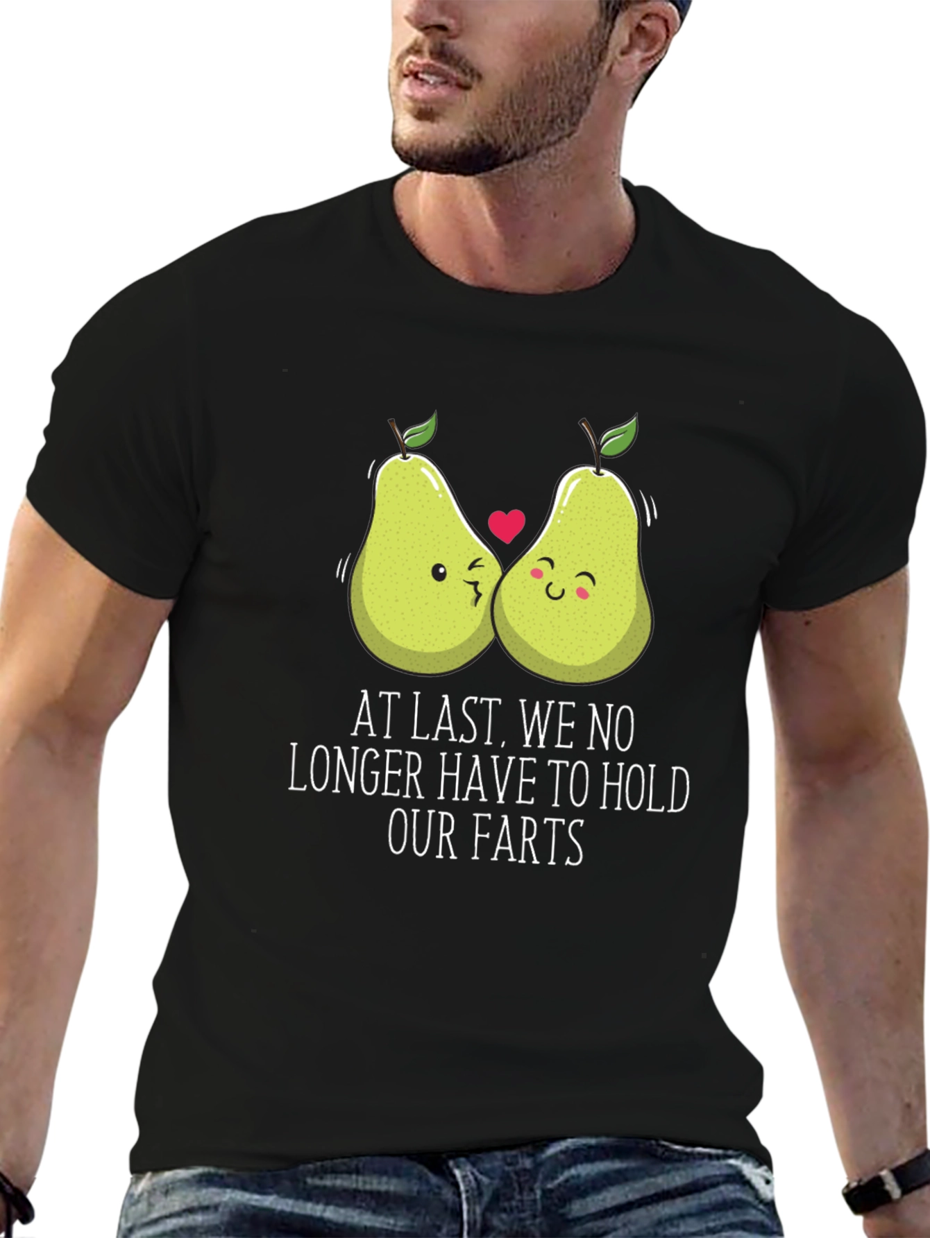 Black Funny Pear Pun T-Shirt - At Last, No Holding Back! view 6