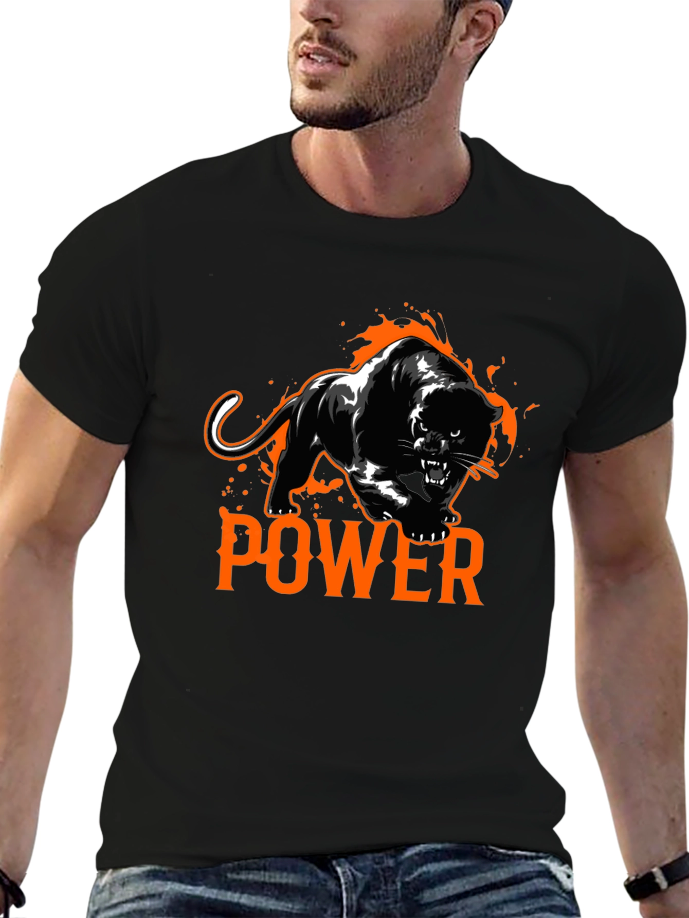 Black Power Panther Graphic Tee - Black T-Shirt view 6