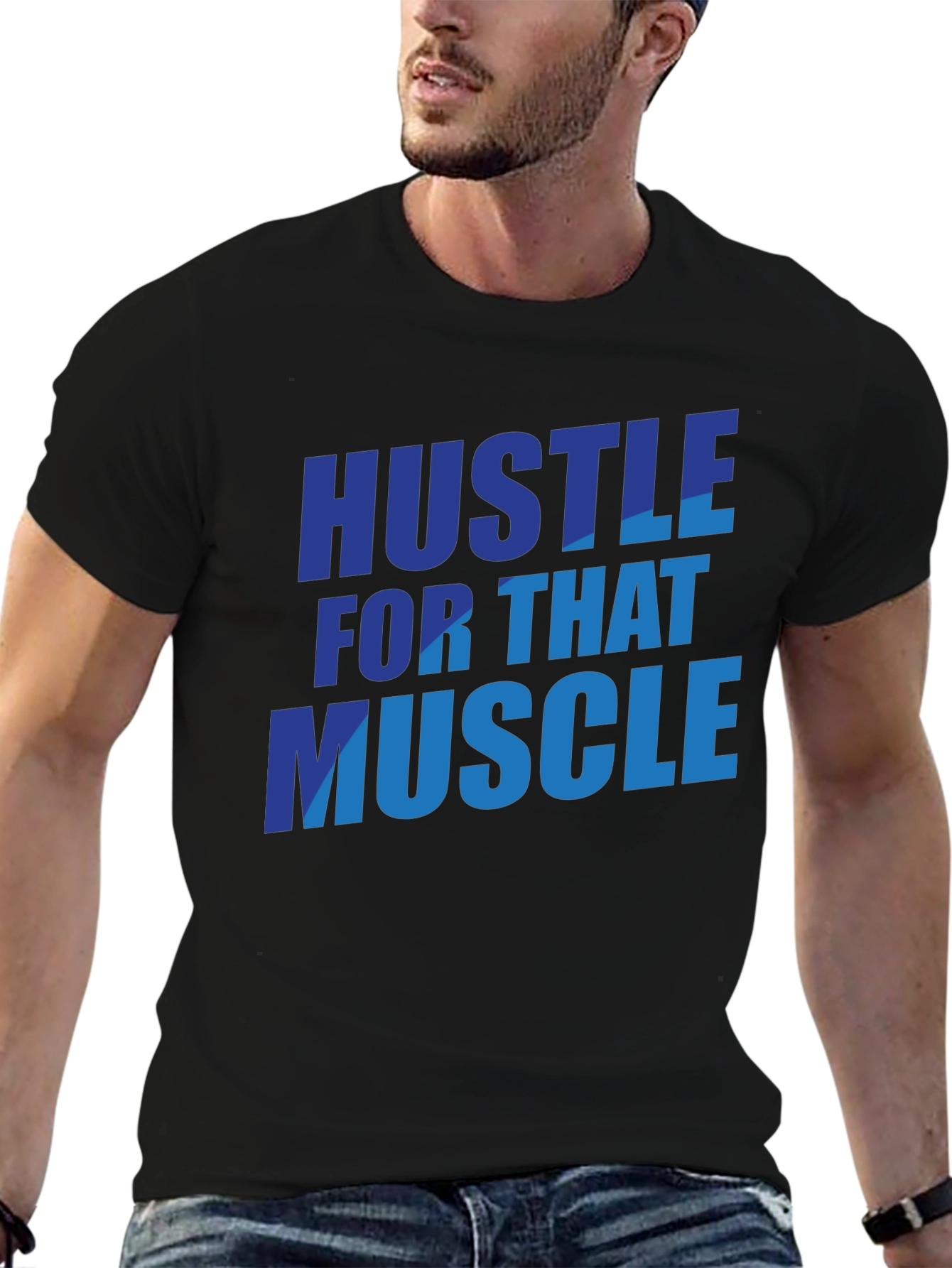 Black Hustle for That Muscle T-Shirt - Gym Motivation view 6