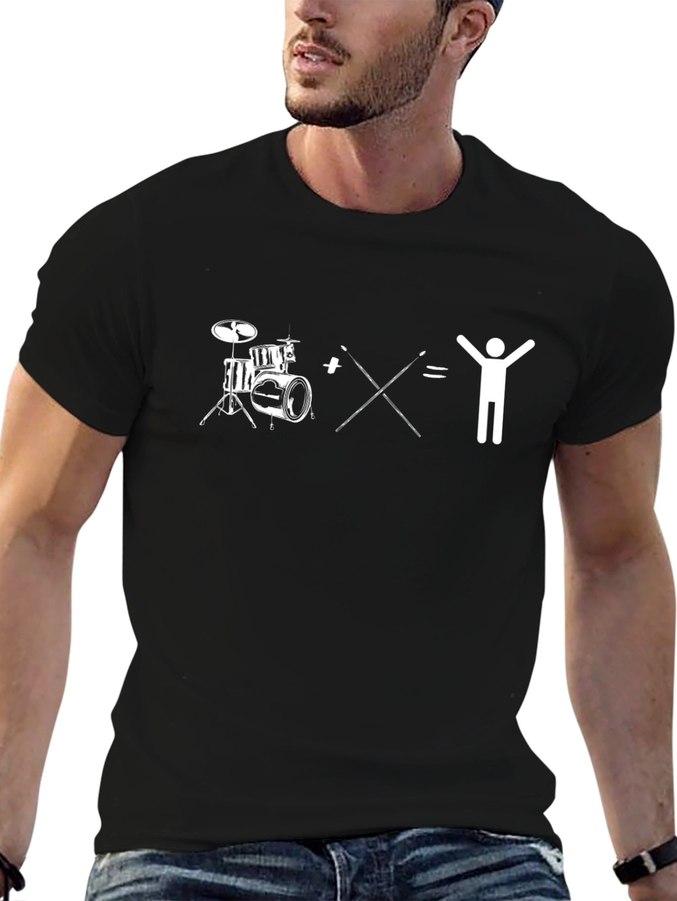 Black Drummer Equation Graphic Tee view 6