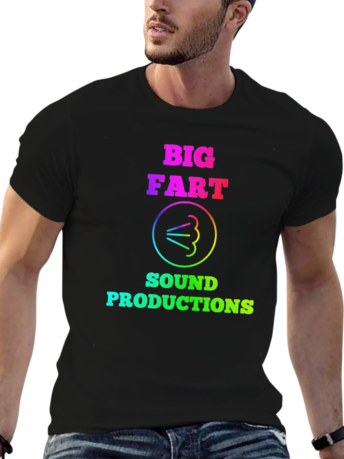 Black Big Fart Sound Productions Black Graphic Tee view 6