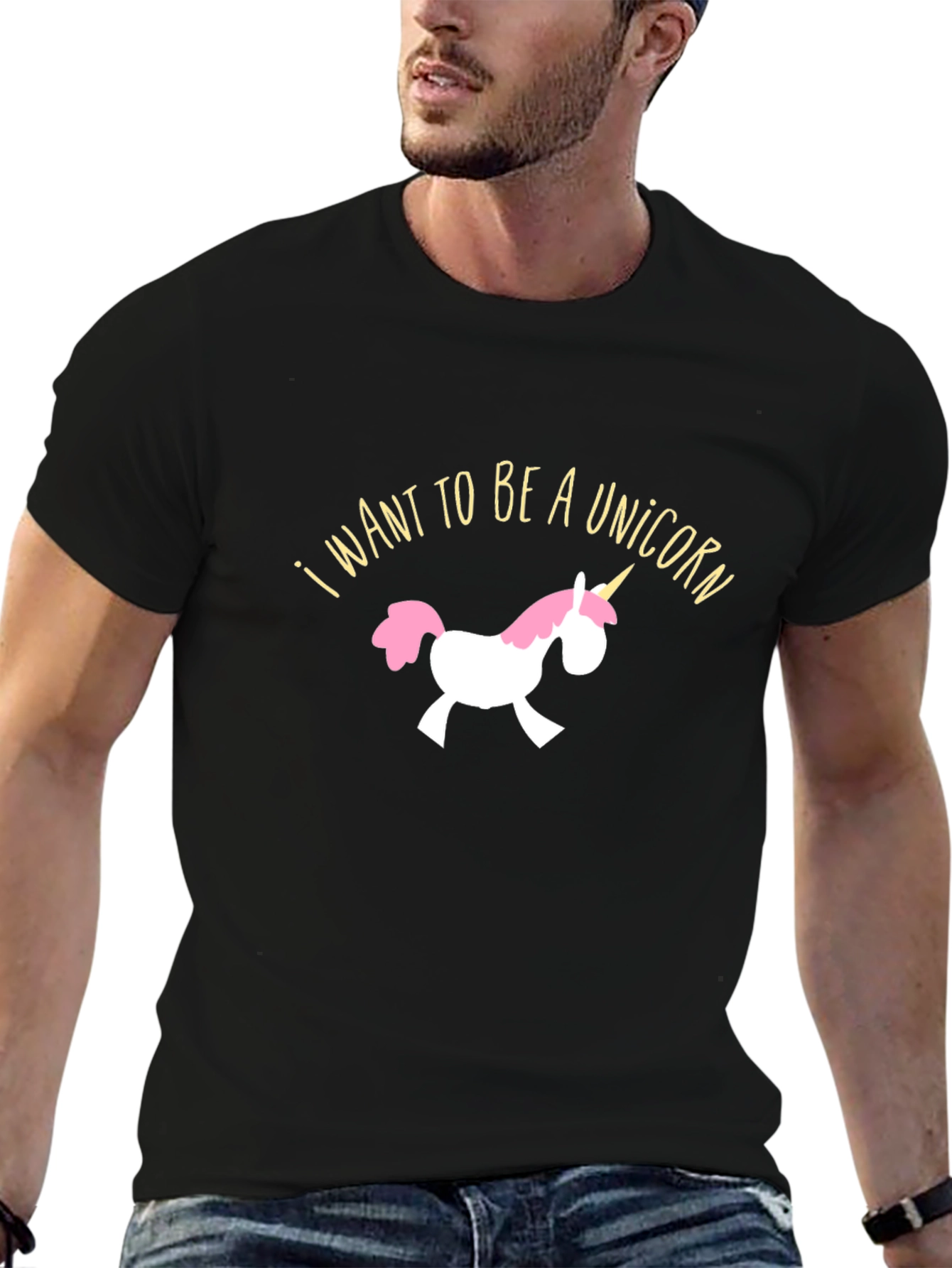 Black I Want To Be A Unicorn Graphic Tee view 6