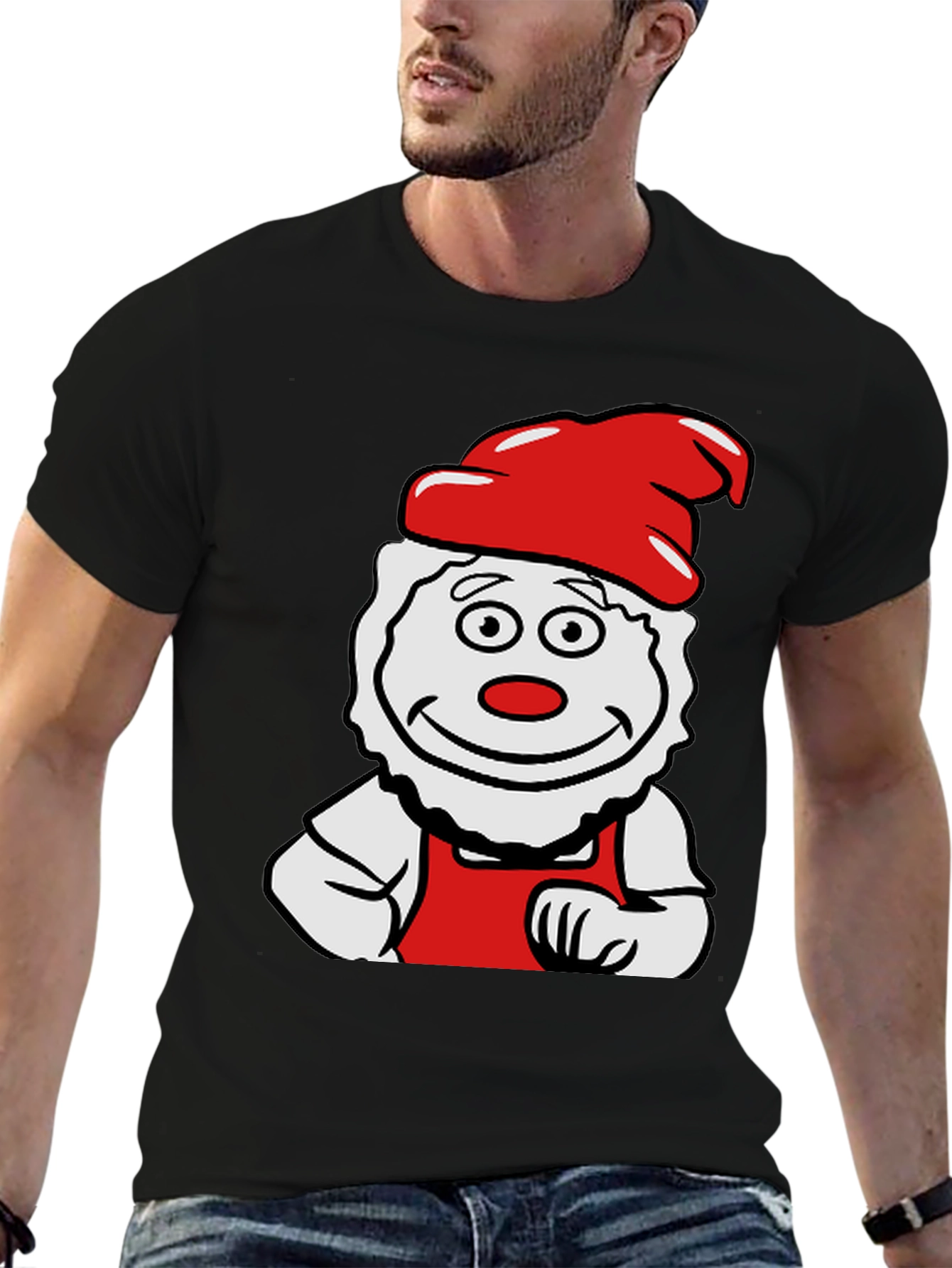 Black Funny Cook Cartoon Graphic T-Shirt view 6