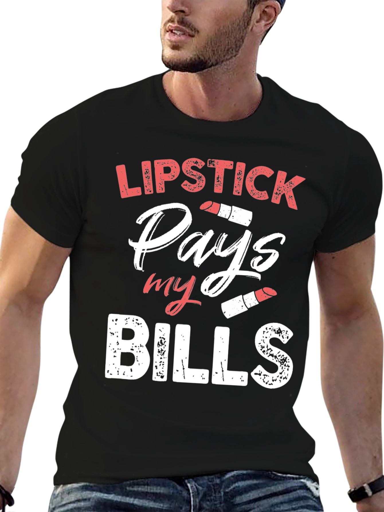 Black Lipstick Pays My Bills T-Shirt view 6