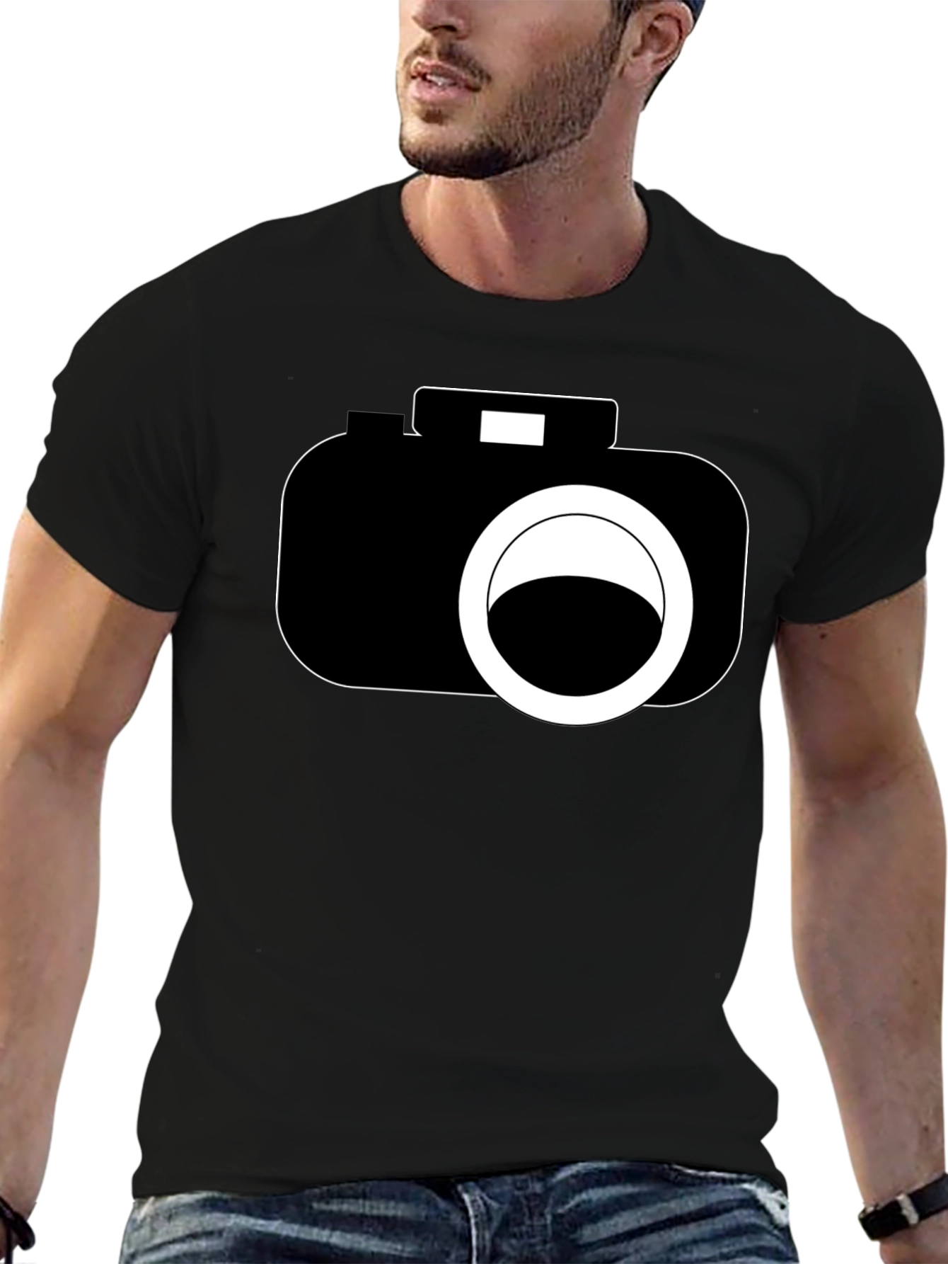 Black Camera Graphic Black T-Shirt - Photography Lover view 6